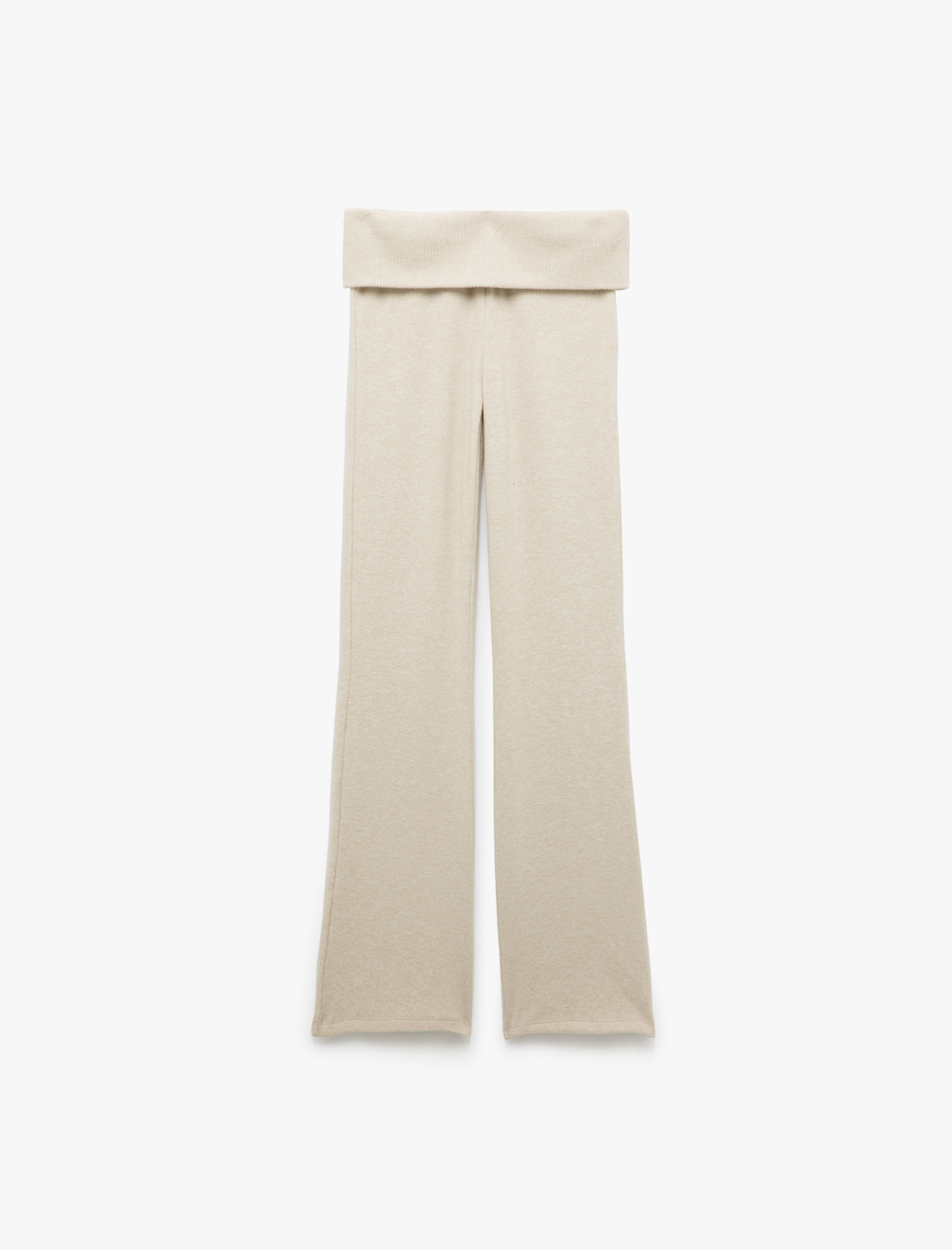   Yüksek Bel Viskon Karışımlı İspanyol Paça Tayt Pantolon