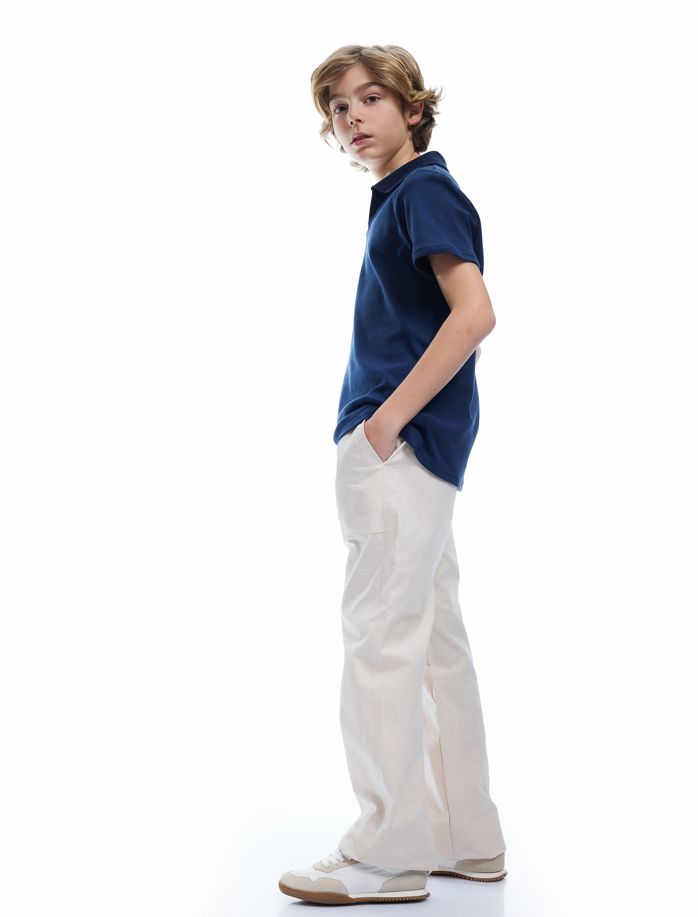  Erkek Çocuk Pamuklu Kısa Kollu Basic Polo Yaka Tişört