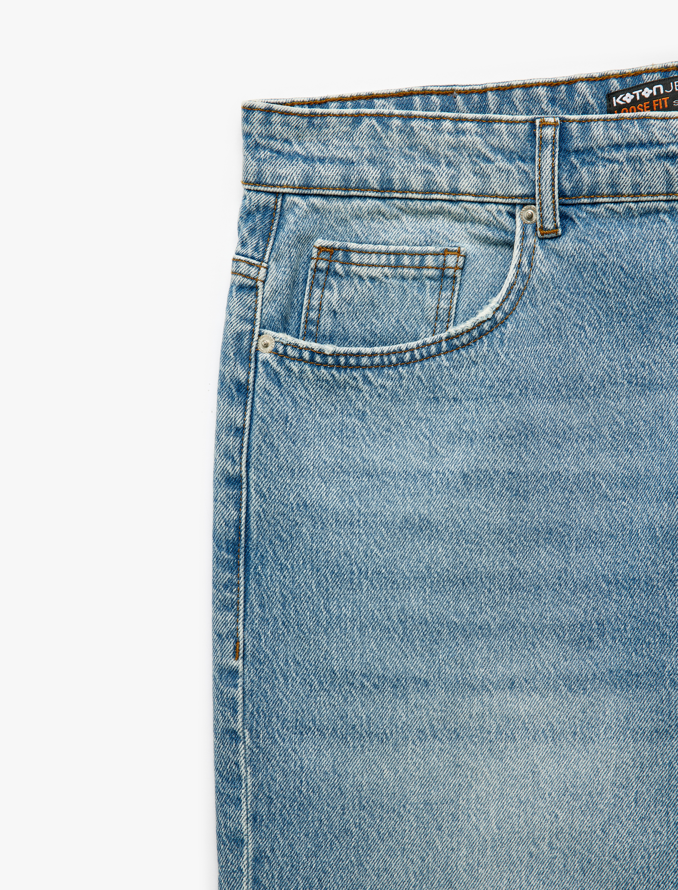   Pamuklu Normal Bel Cepli Loose Fit Jean Pantolon - Steve Jean