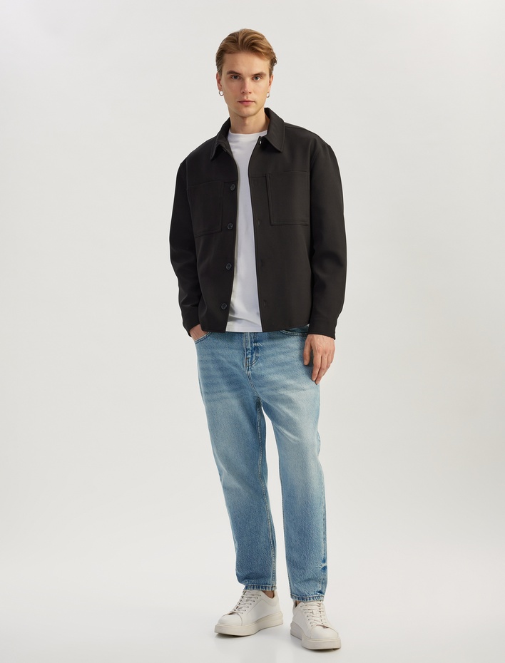  Pamuklu Normal Bel Cepli Loose Fit Jean Pantolon - Steve Jean