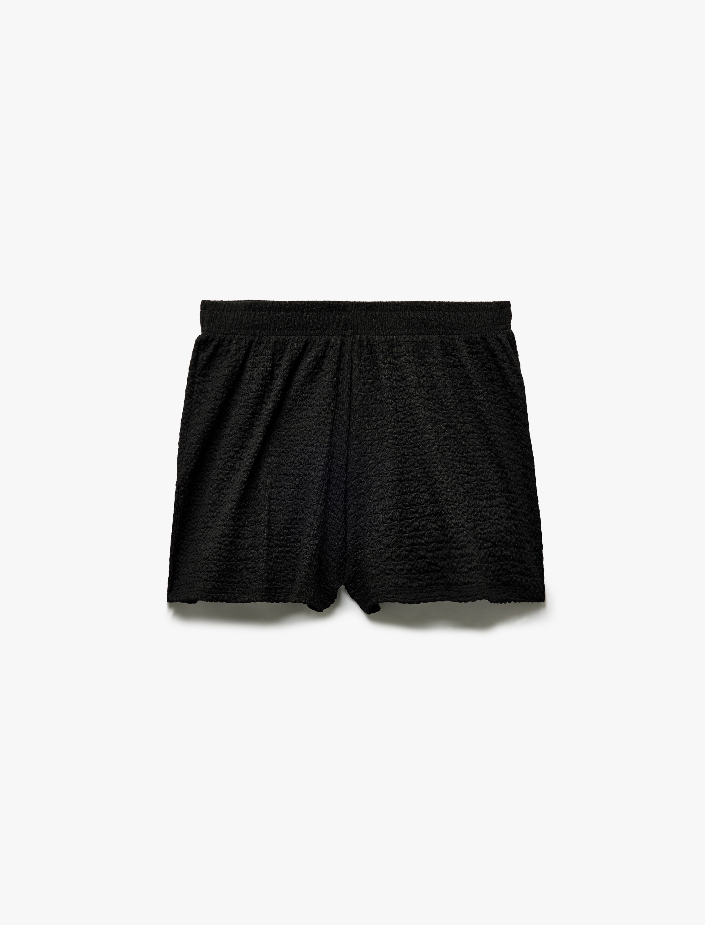   Regular Fit Beli Lastikli Dokulu Mini Şort