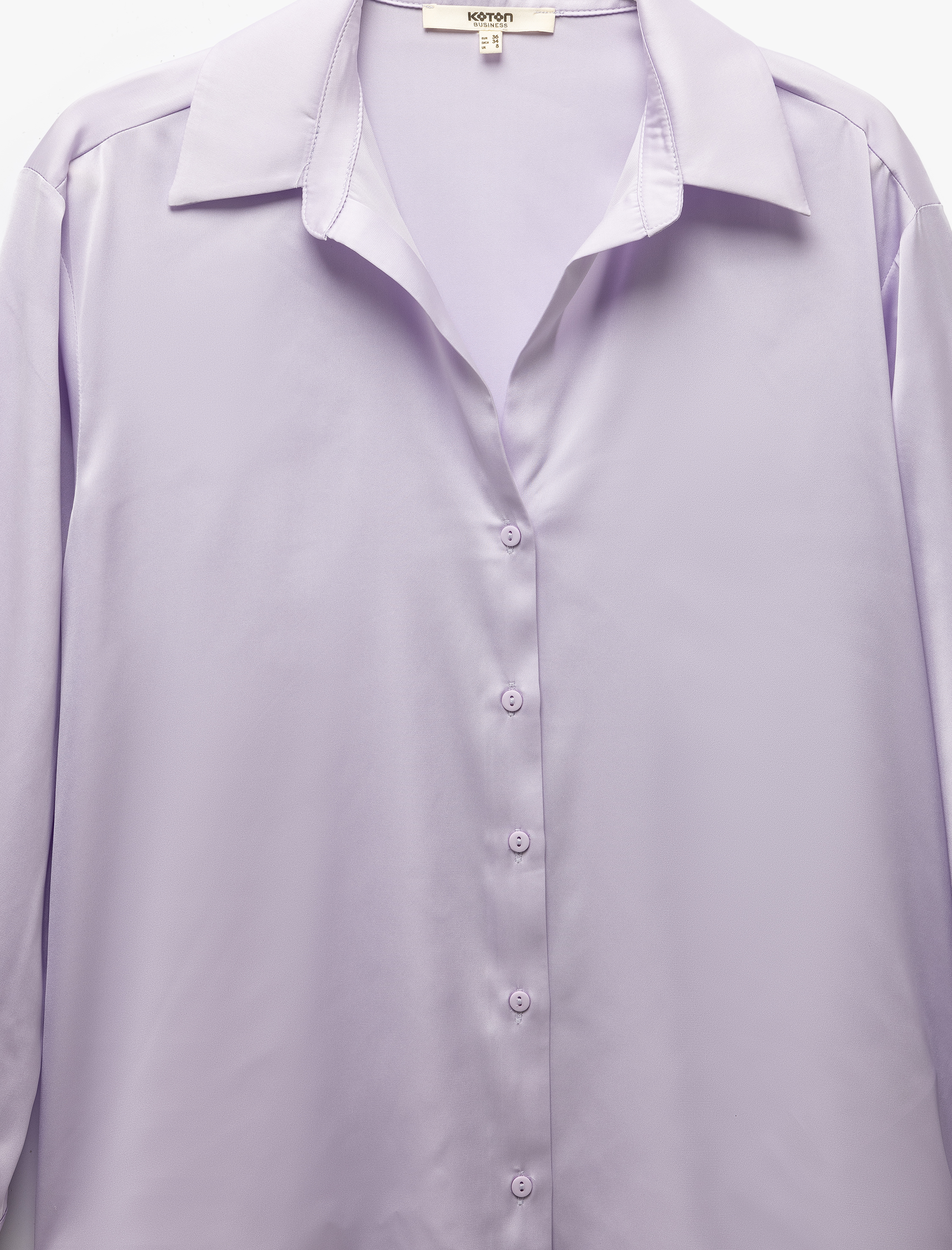   Rahat Kalıp Klasik Yaka Uzun Kollu Saten Gömlek