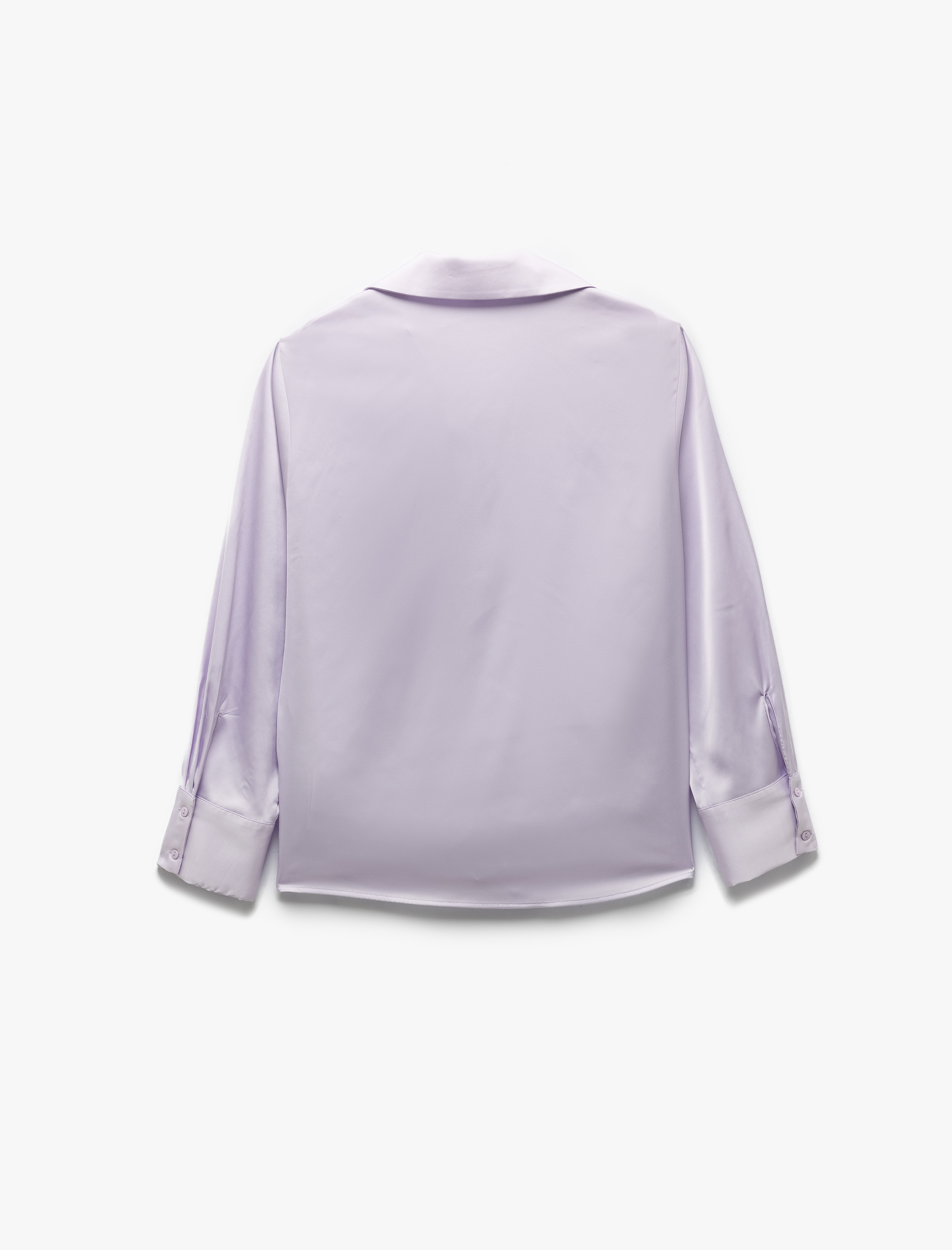   Rahat Kalıp Klasik Yaka Uzun Kollu Saten Gömlek