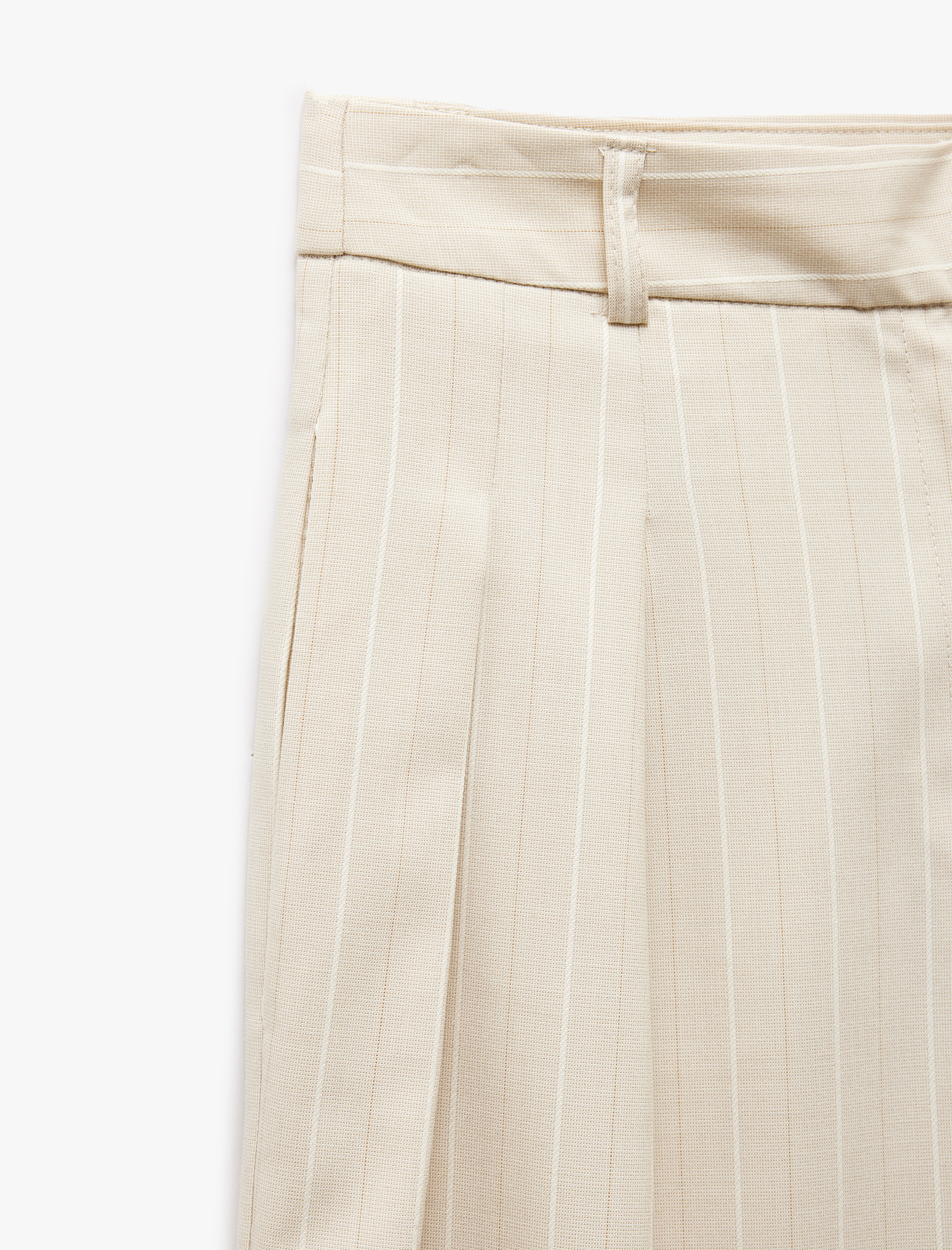   Cepli Pile Detaylı Geniş Paça Kumaş Pantolon