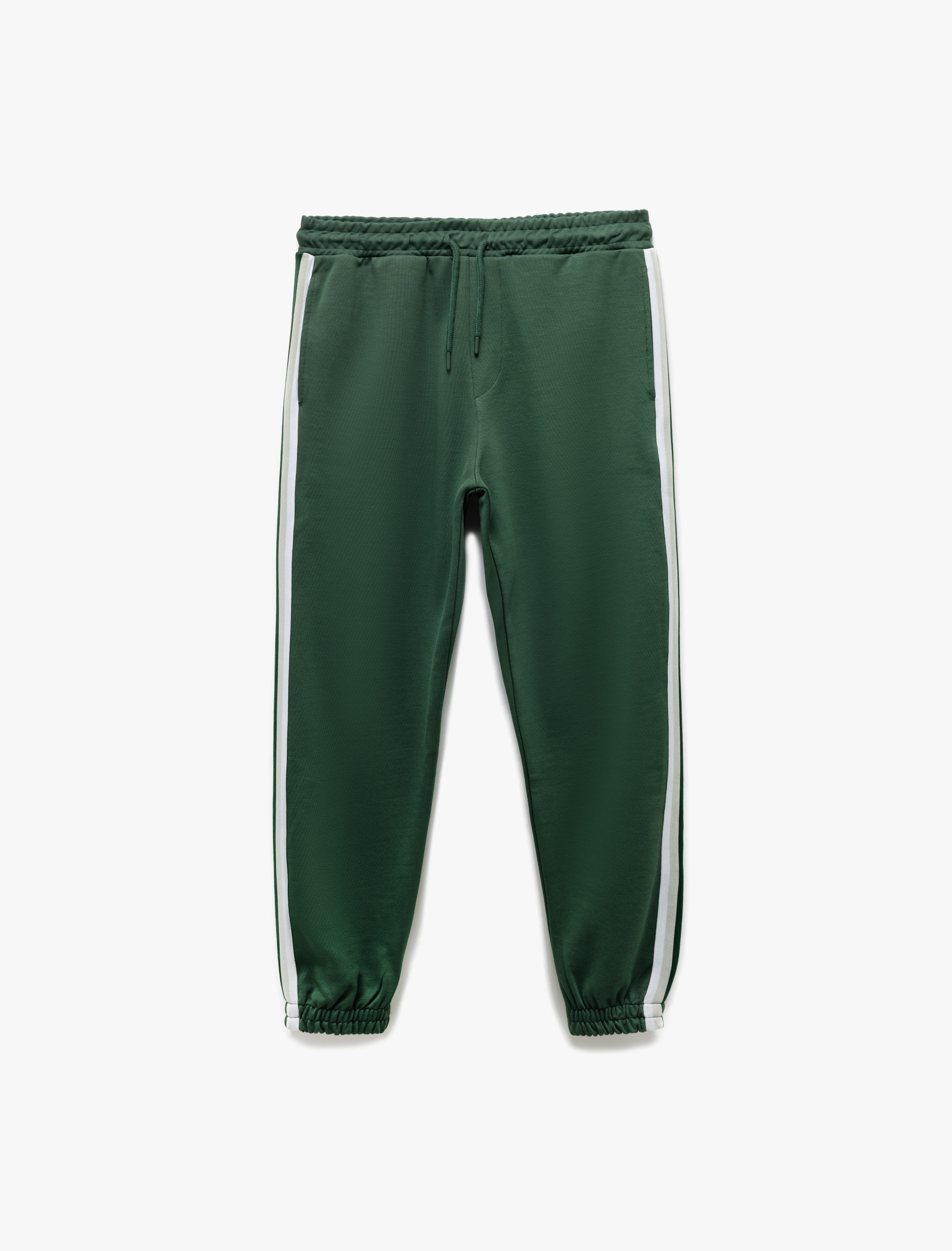   Şerit Detaylı Pamuk Karışımlı Beli Bağcıklı Jogger Eşofman Altı