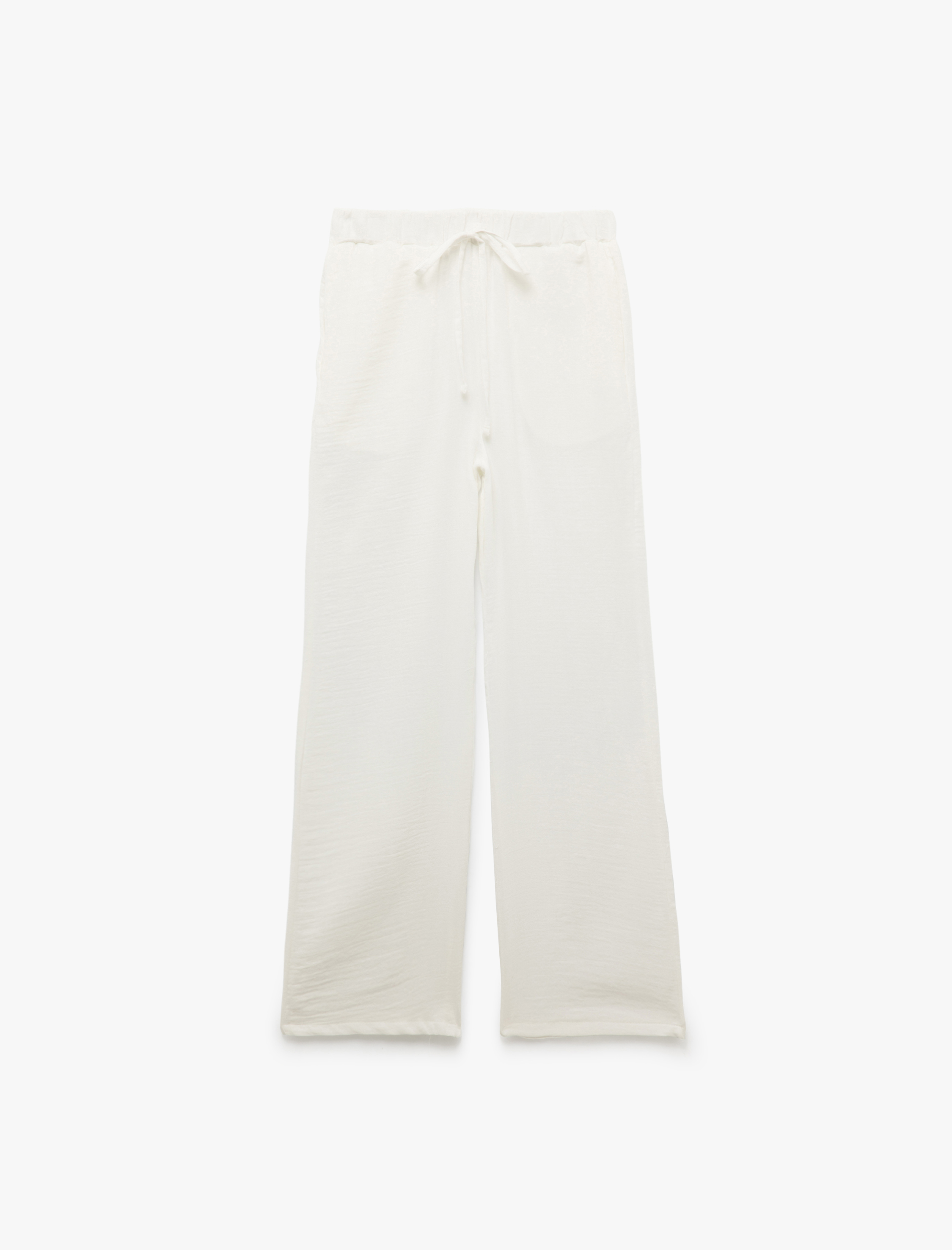   Beli Bağcıklı Cepli Rahat Kesim Pantolon