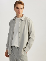 Pamuklu Düğmeli Regular Fit Pike Kumaş Uzun Kollu Gömlek