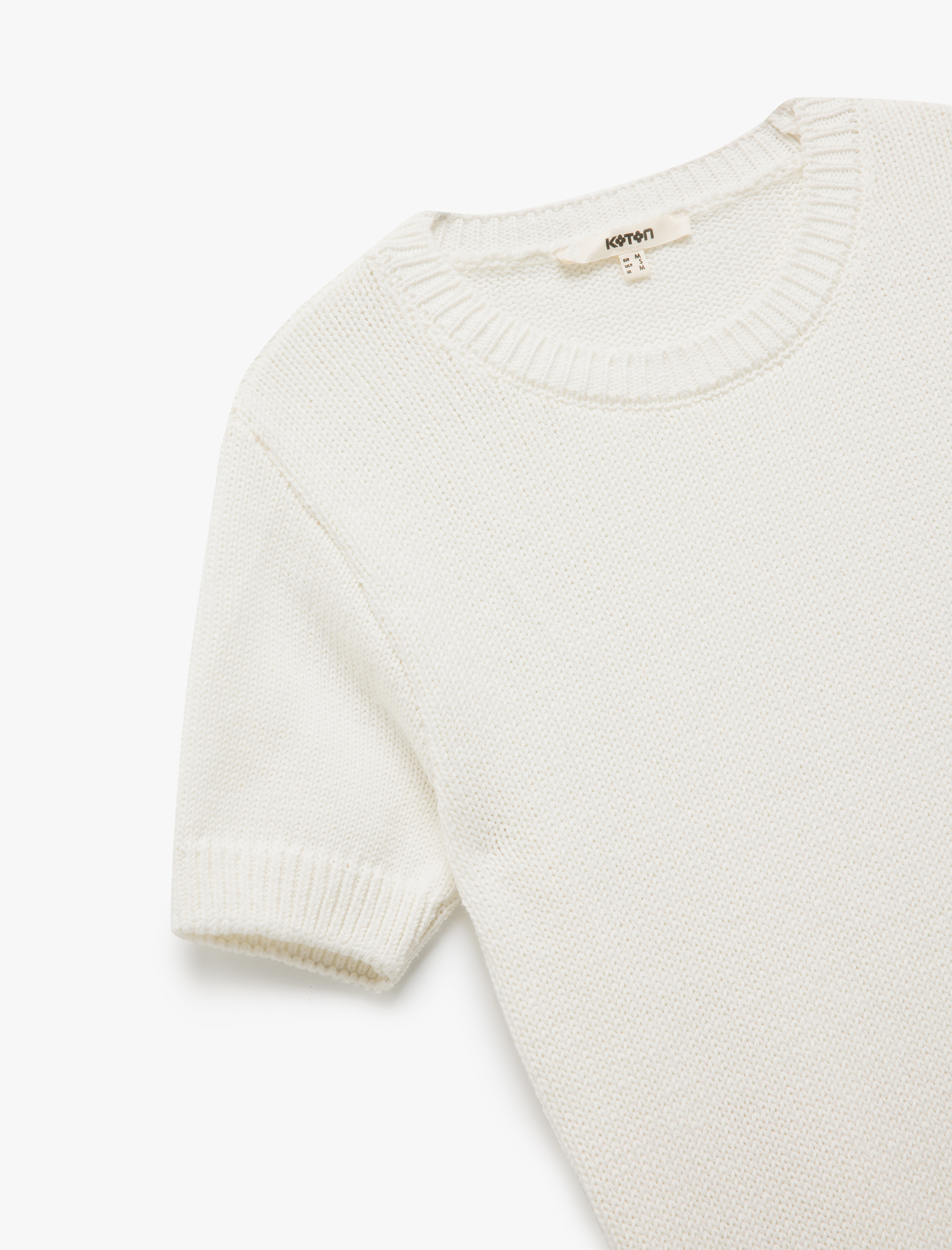   Bisiklet Yaka Kısa Kollu Triko Kazak