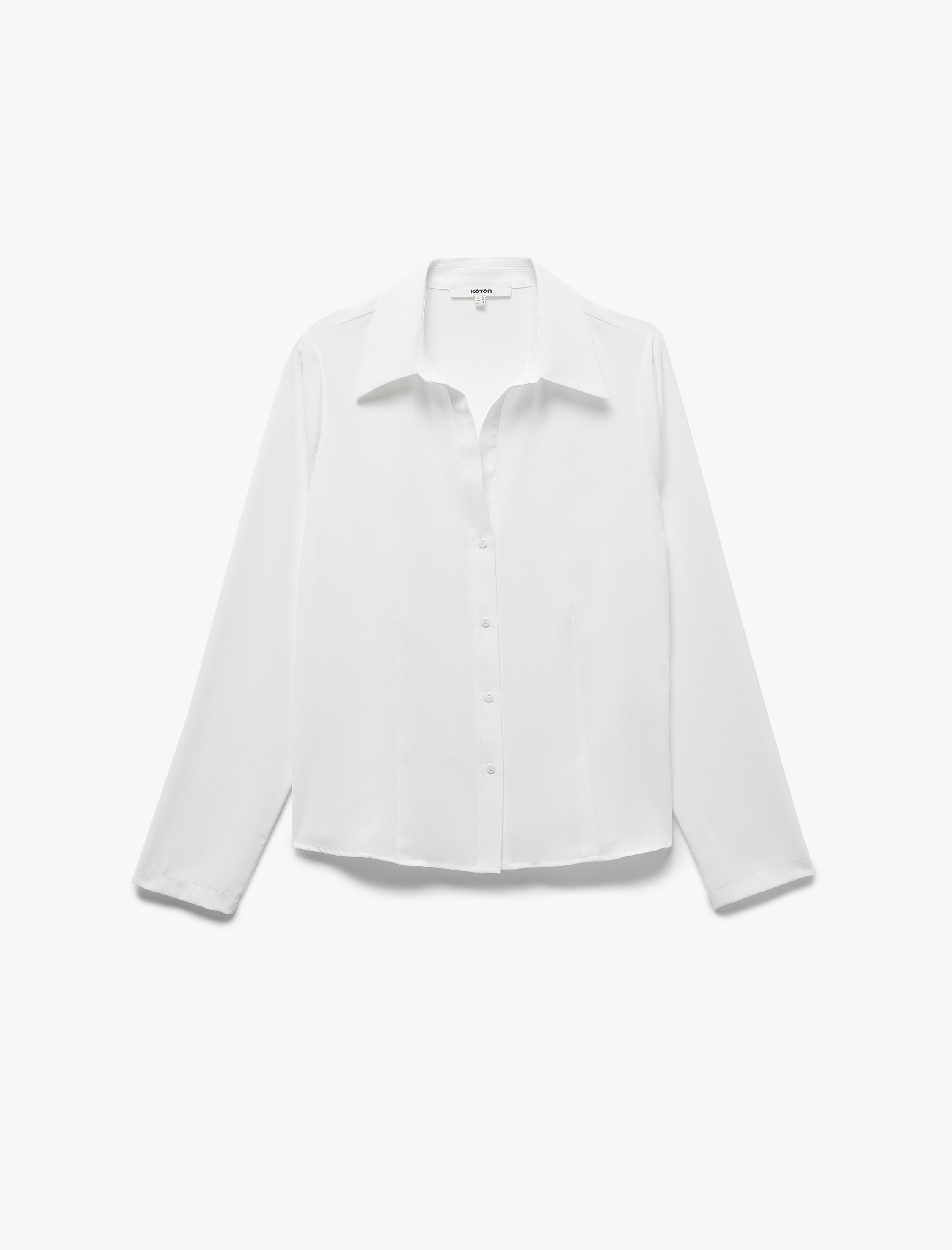   Uzun Kollu Klasik Yaka Saten Gömlek