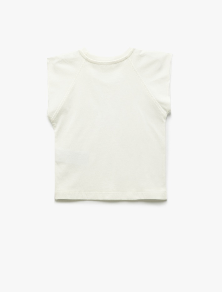 Kız Çocuk Basic Tişört Kısa Kollu Bisiklet Yaka Pamuklu