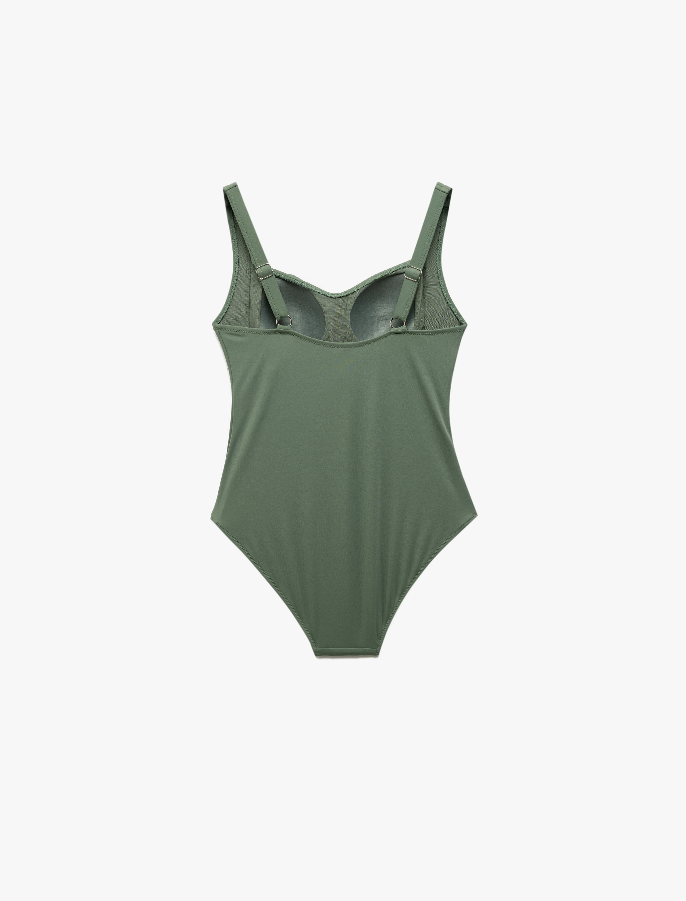   Kalp Yaka Drape Detaylı Mayo