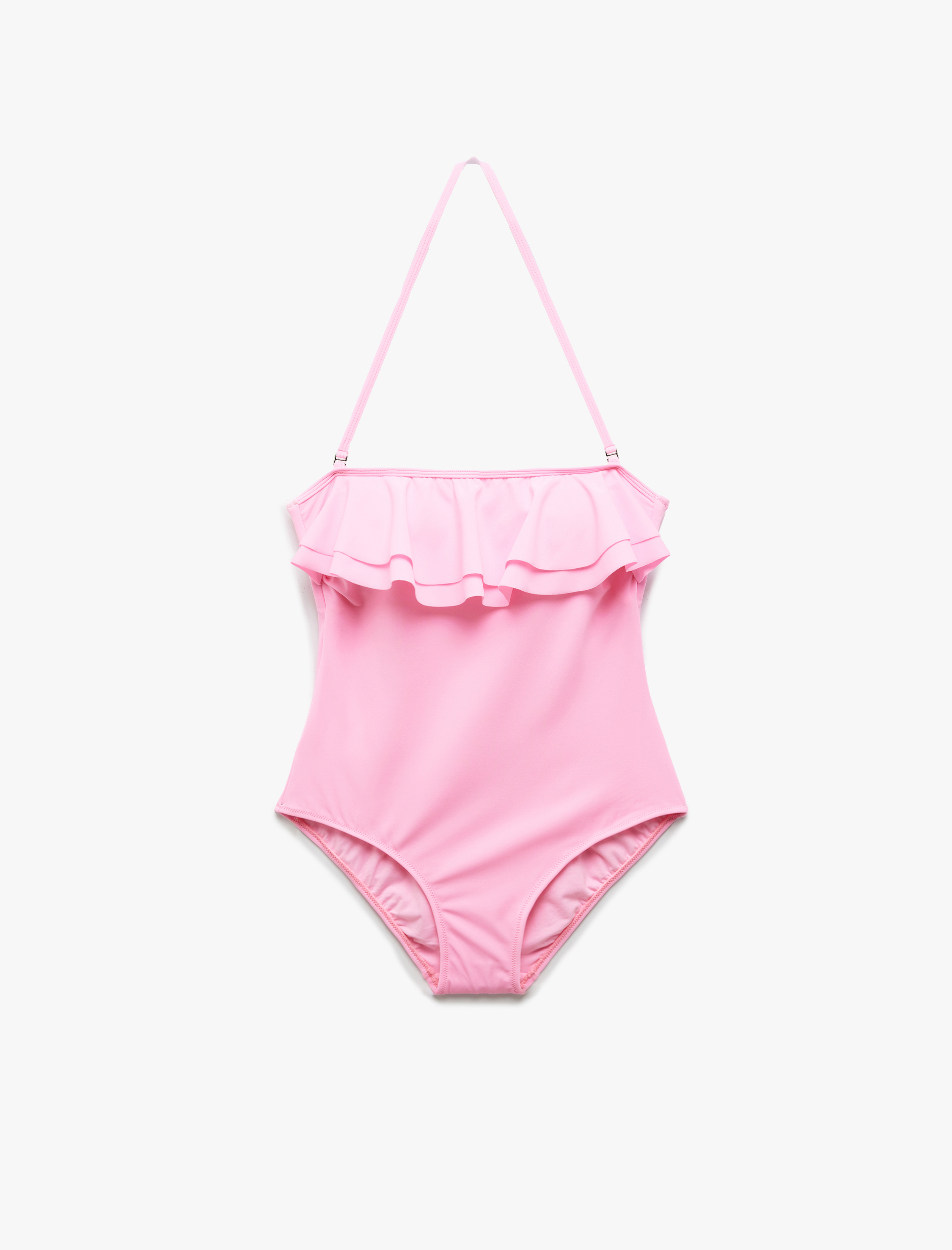   Dar Kalıp Fırfırlı Straplez Mayo