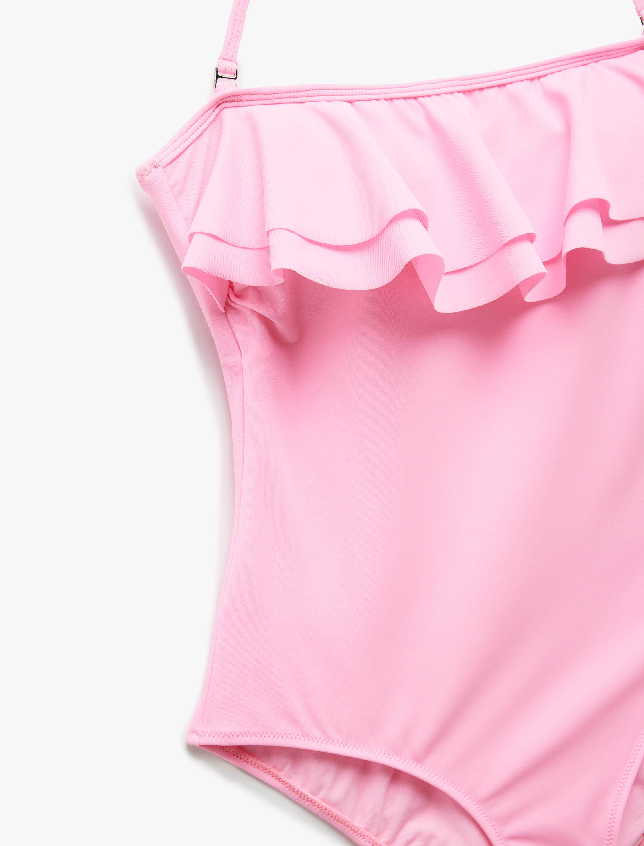   Dar Kalıp Fırfırlı Straplez Mayo