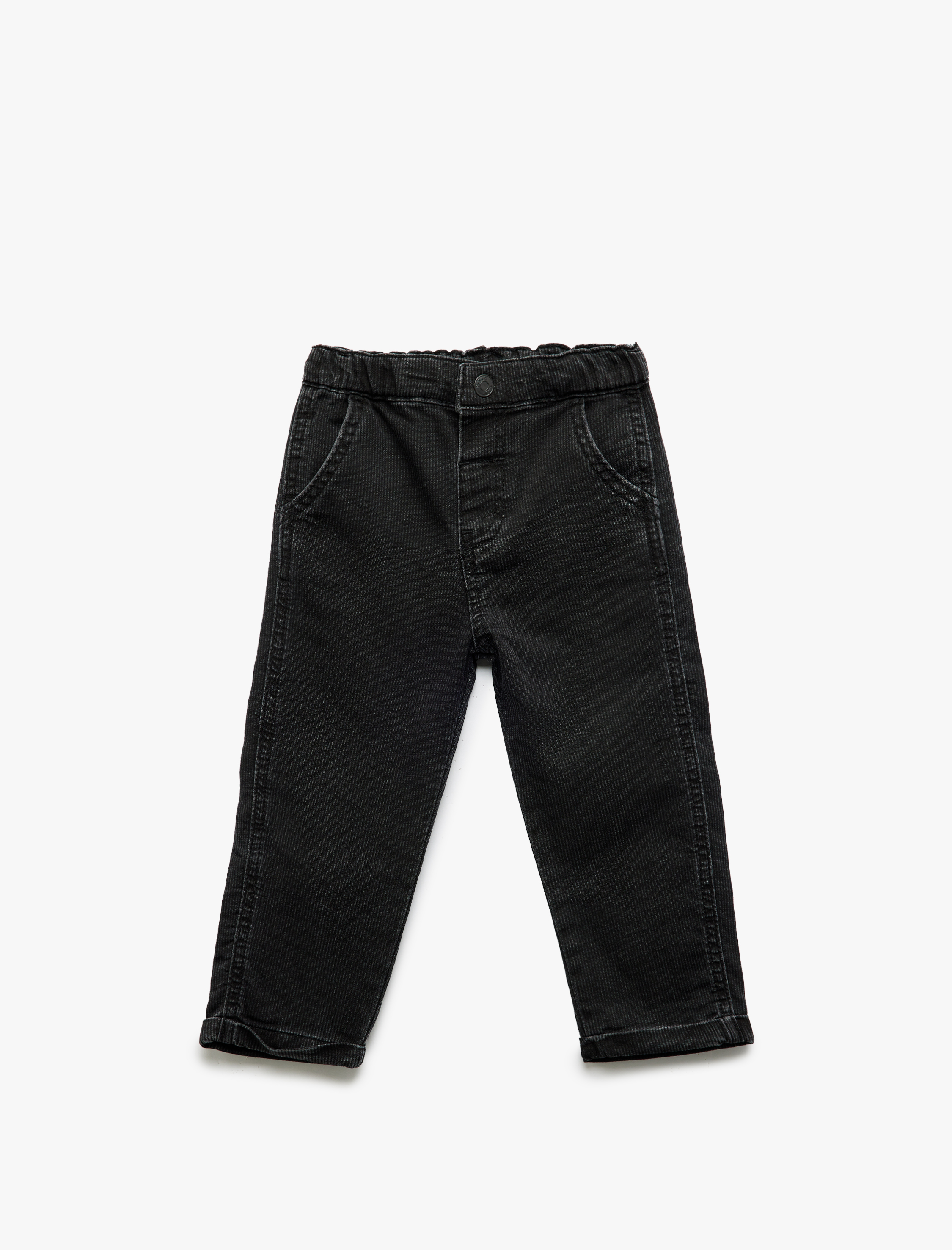  Erkek Bebek Pamuklu Beli Lastikli Cep Detaylı Denim Pantolon