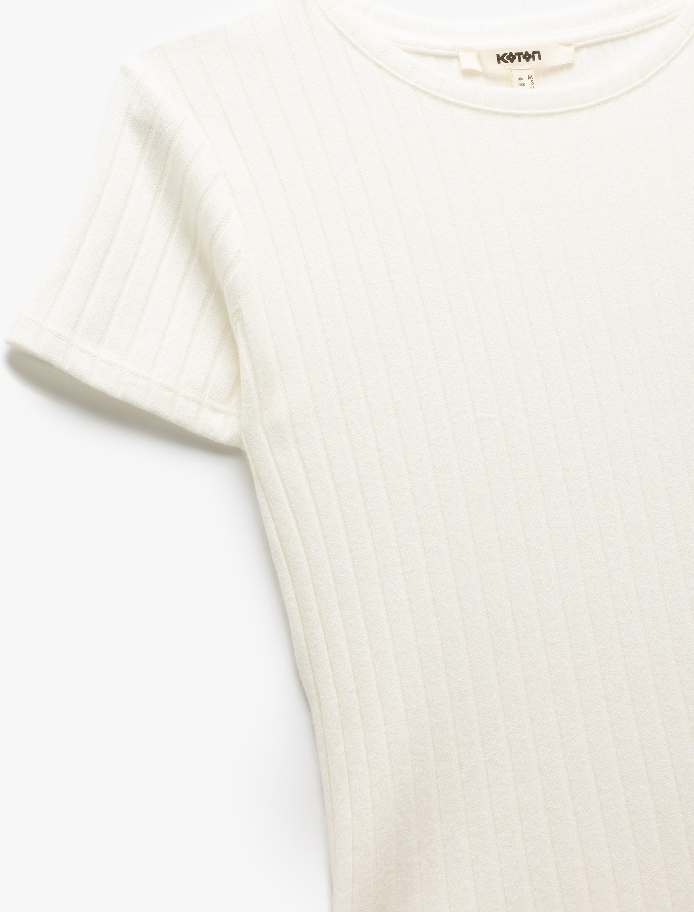   Kaşkorse Kısa Kollu Bisiklet Yaka Şerit Detaylı Tişört