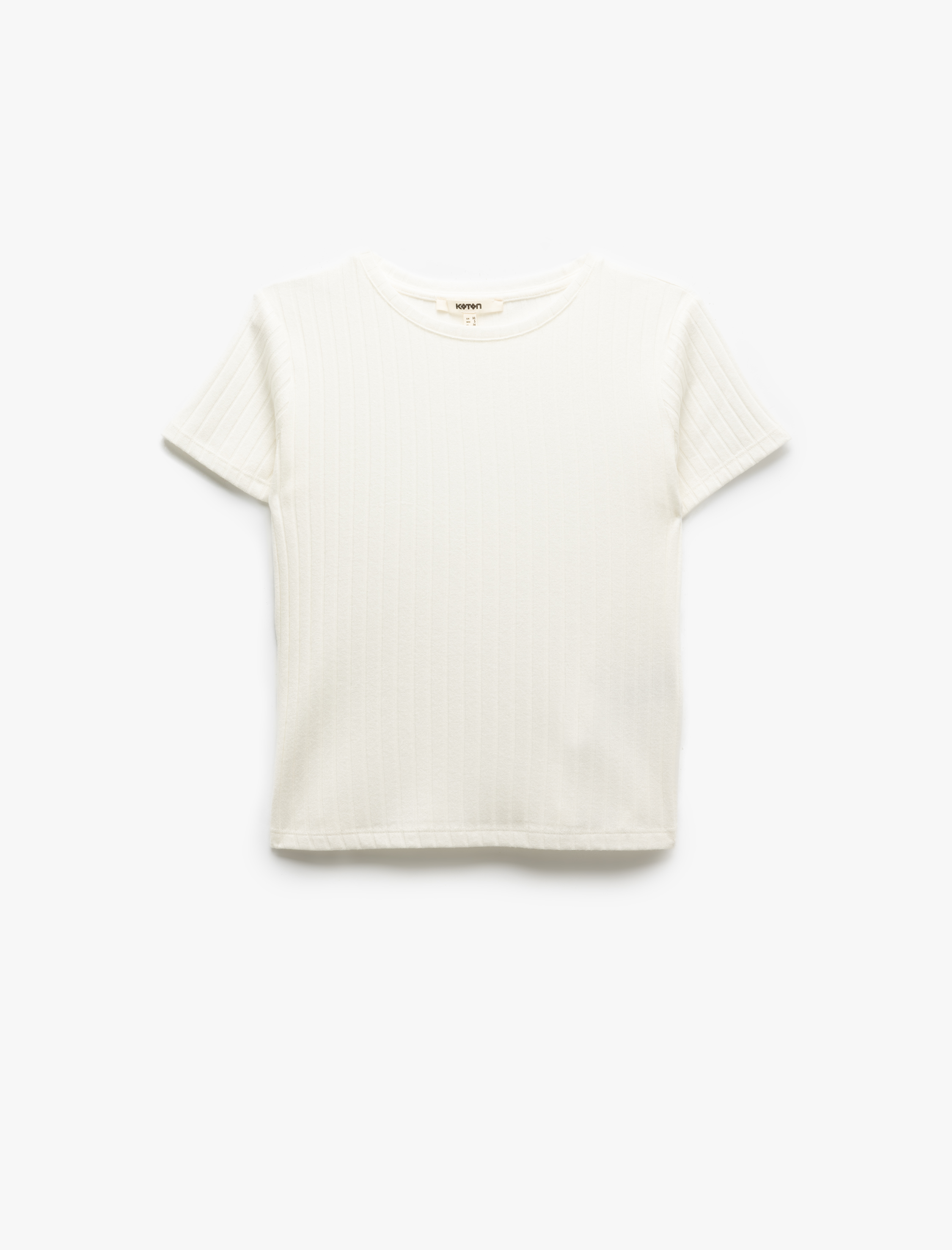   Kaşkorse Kısa Kollu Bisiklet Yaka Şerit Detaylı Tişört