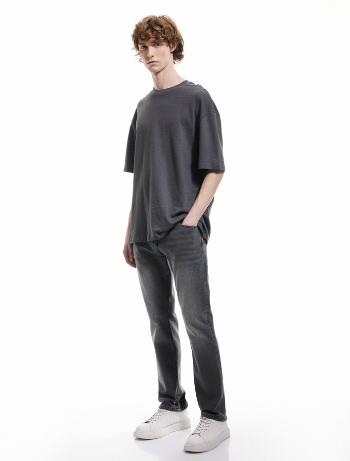  Normal Bel Pamuklu Straight Fit Jean Pantolon - Mark Jean