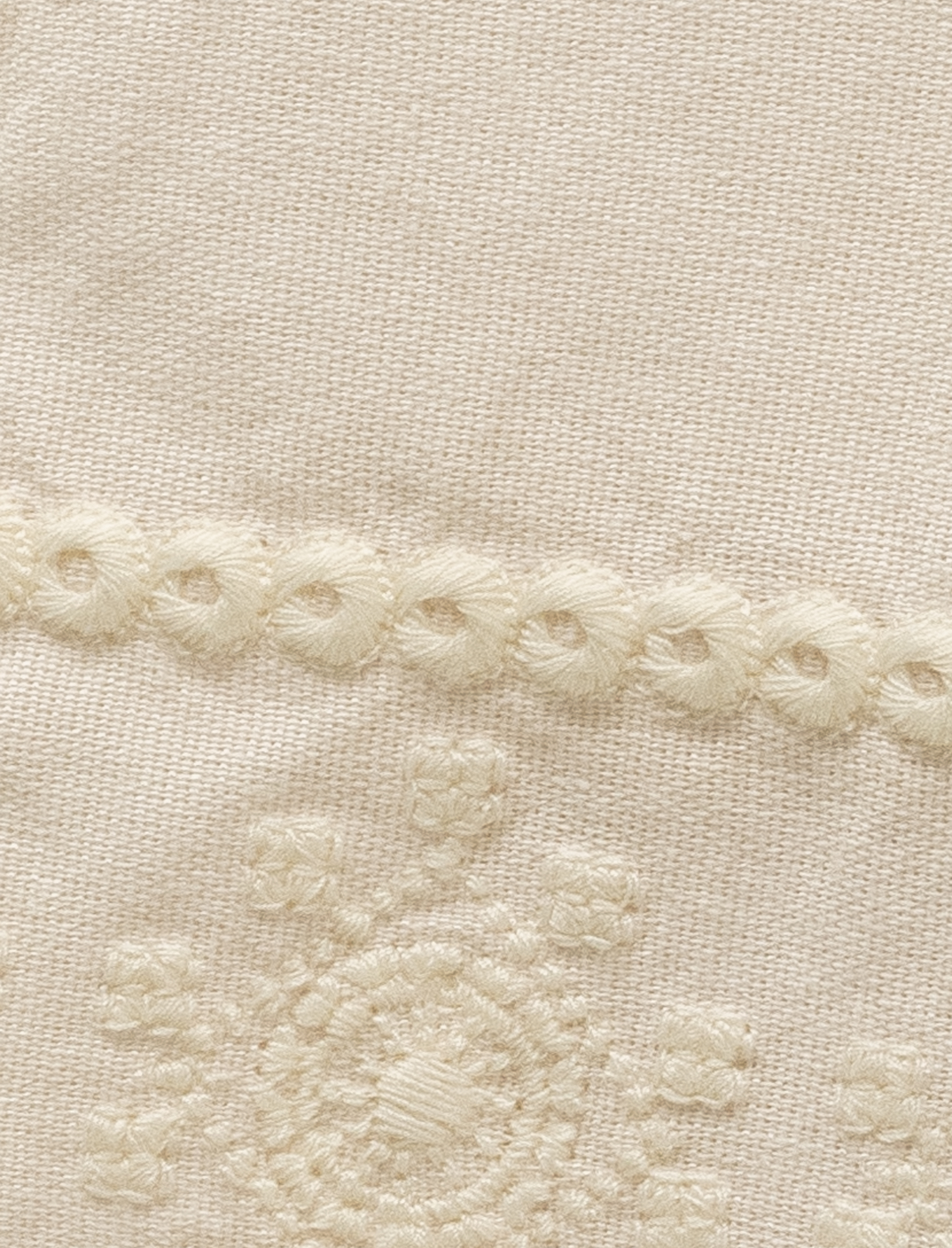   Viskon-Pamuk Karışımlı Nakışlı Yüksek Bel Düz Bol Paça Pantolon