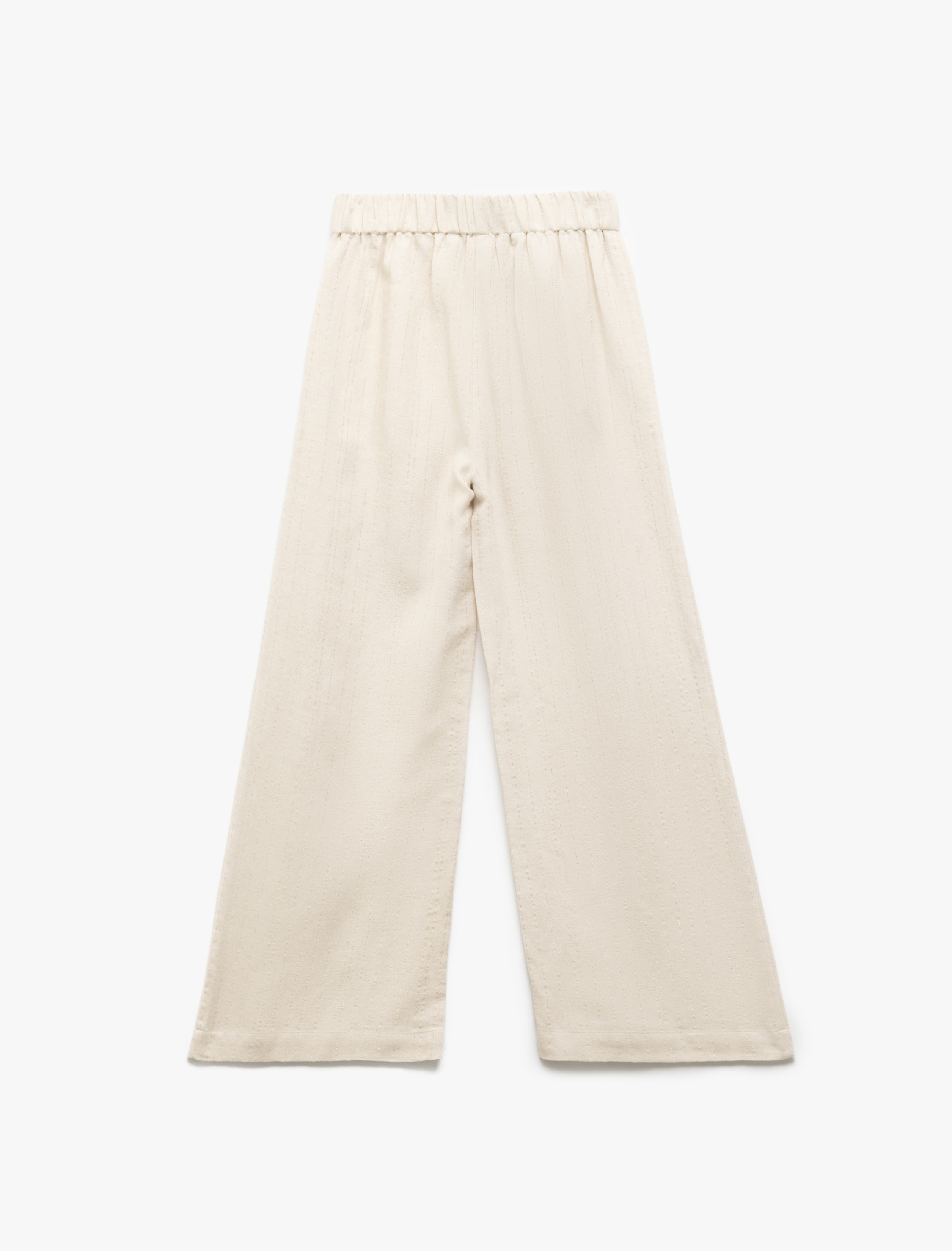  Kız Çocuk Beli Lastikli Cep Detaylı Palazzo Pantolon