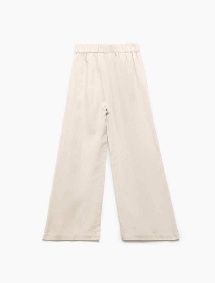 Kız Çocuk Beli Lastikli Cep Detaylı Palazzo Pantolon