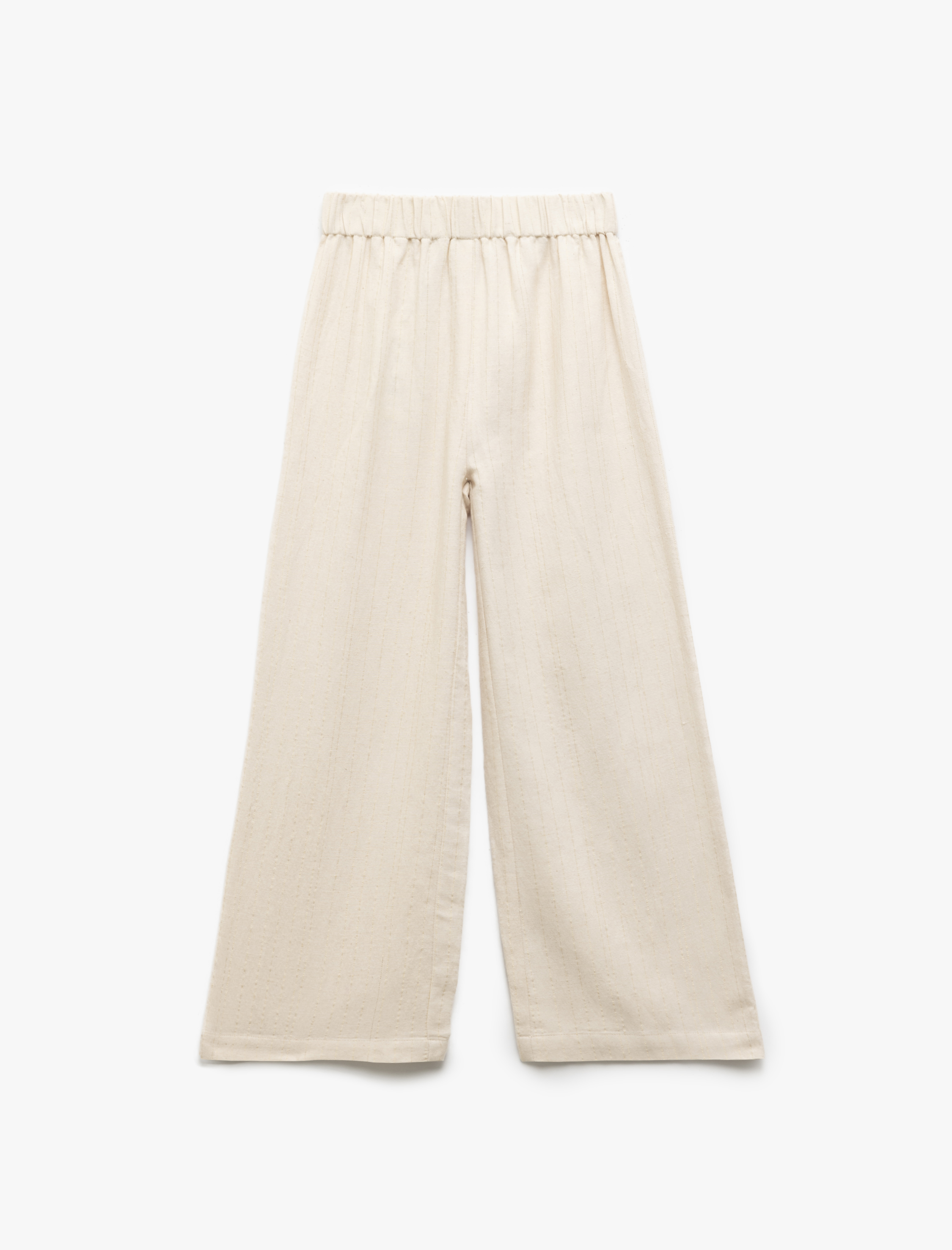  Kız Çocuk Beli Lastikli Cep Detaylı Palazzo Pantolon