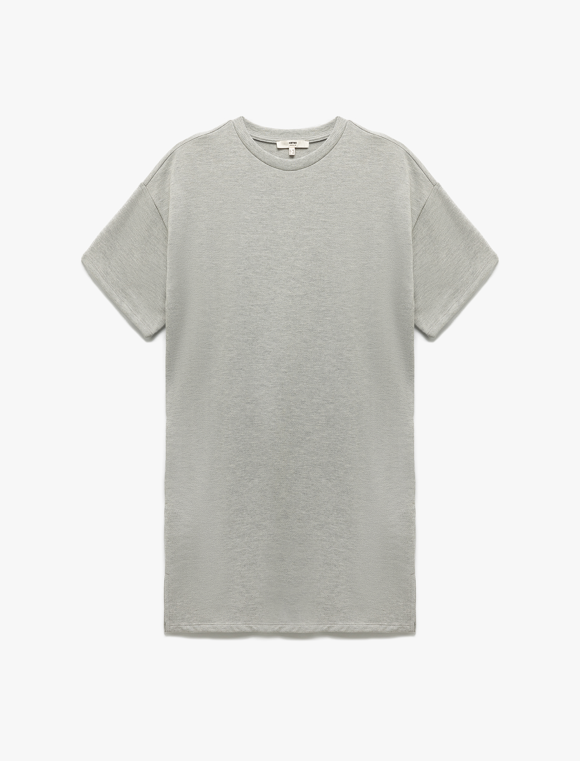   Üç İplik Pamuklu Cepli Bisiklet Yaka Kısa Kollu Tişört Elbise