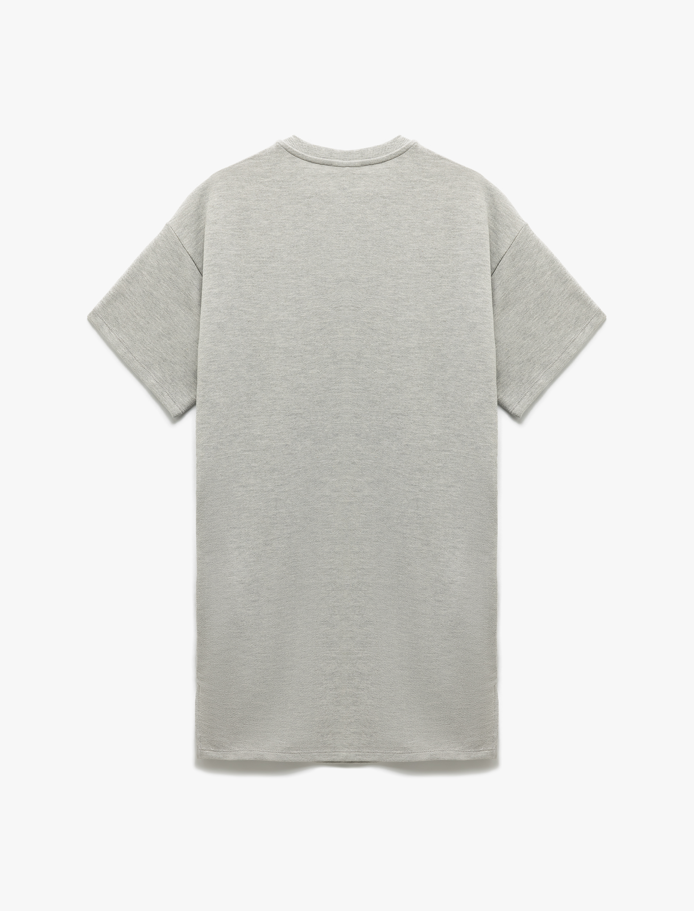   Üç İplik Pamuklu Cepli Bisiklet Yaka Kısa Kollu Tişört Elbise