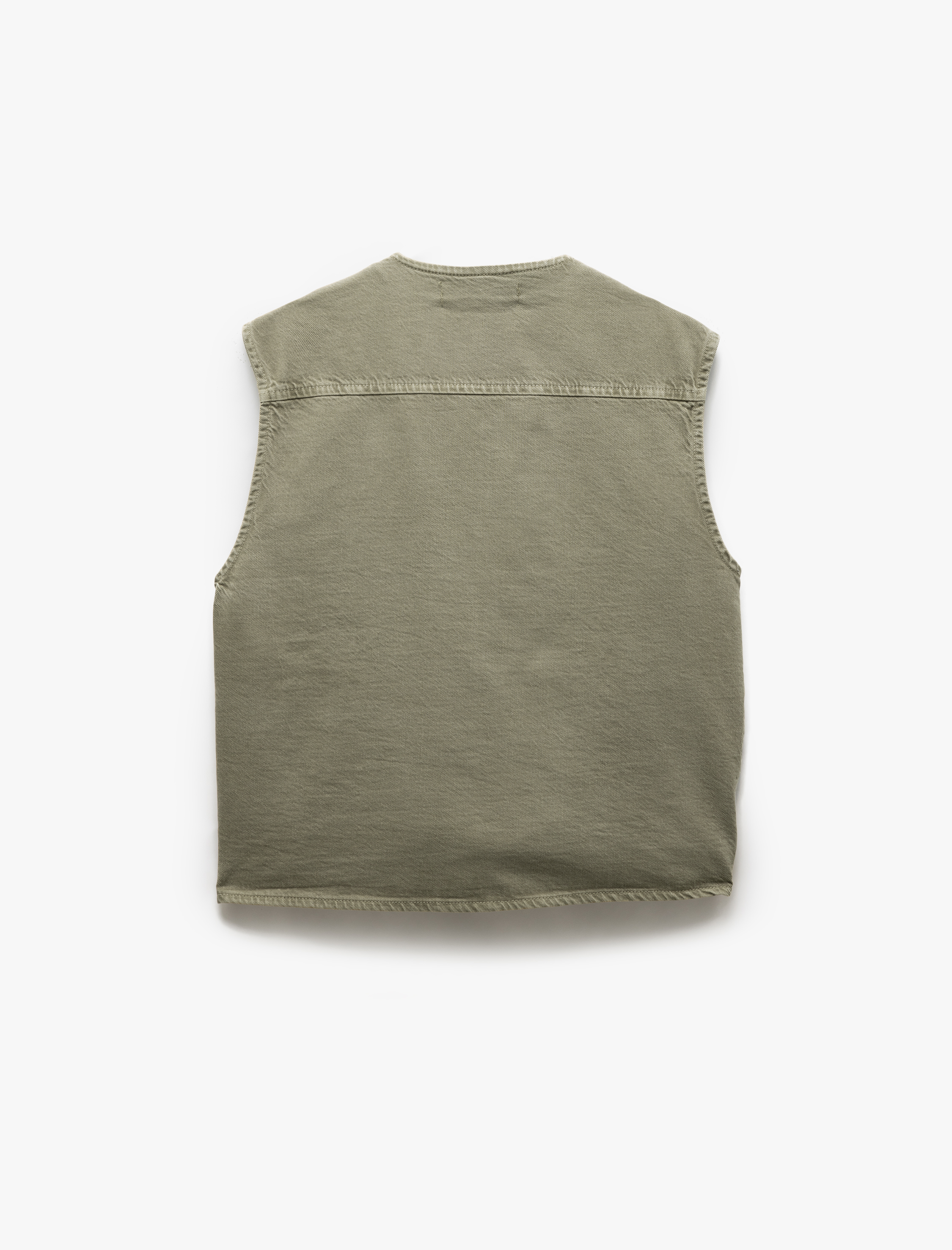   Pamuklu Cepli Kolsuz V Yaka Jean Yelek