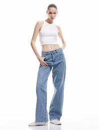 Pamuklu Normal Bel Taş Detaylı Straight Fit Jean
