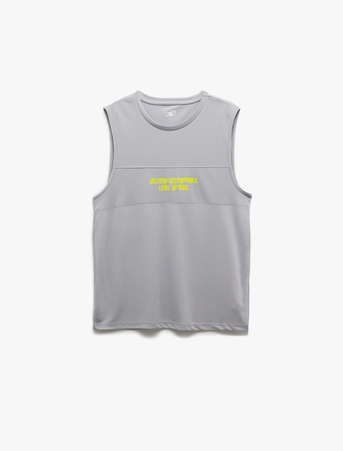  Baskılı Bisiklet Yaka Kolsuz Sporcu Atleti