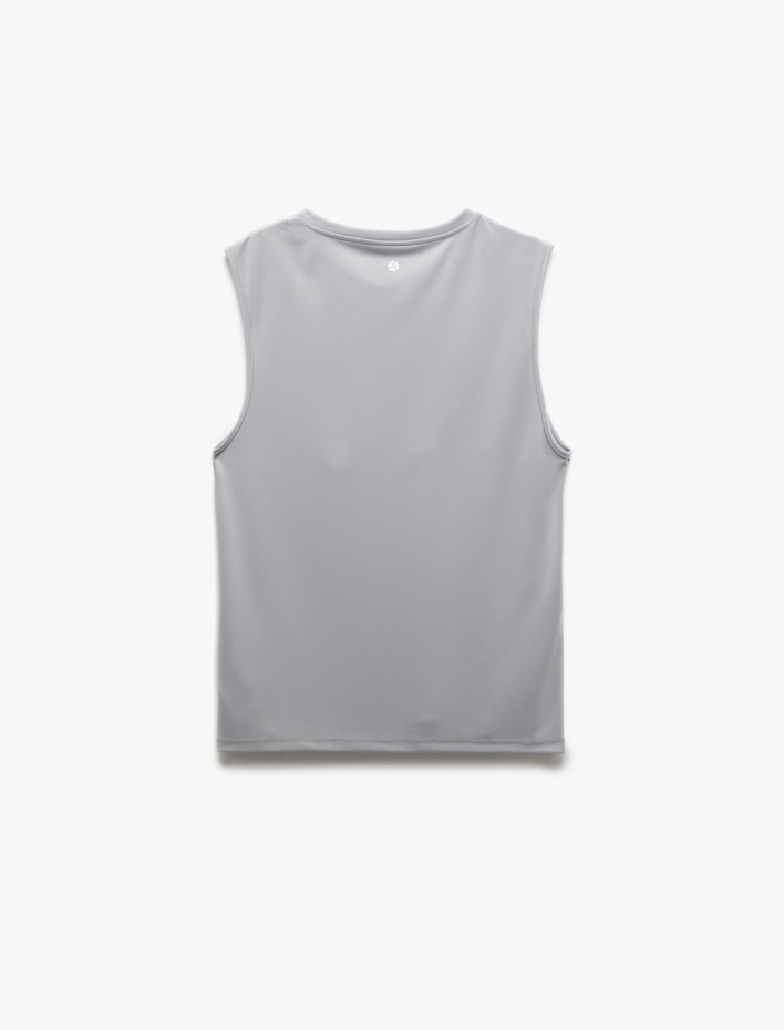  Baskılı Bisiklet Yaka Kolsuz Sporcu Atleti