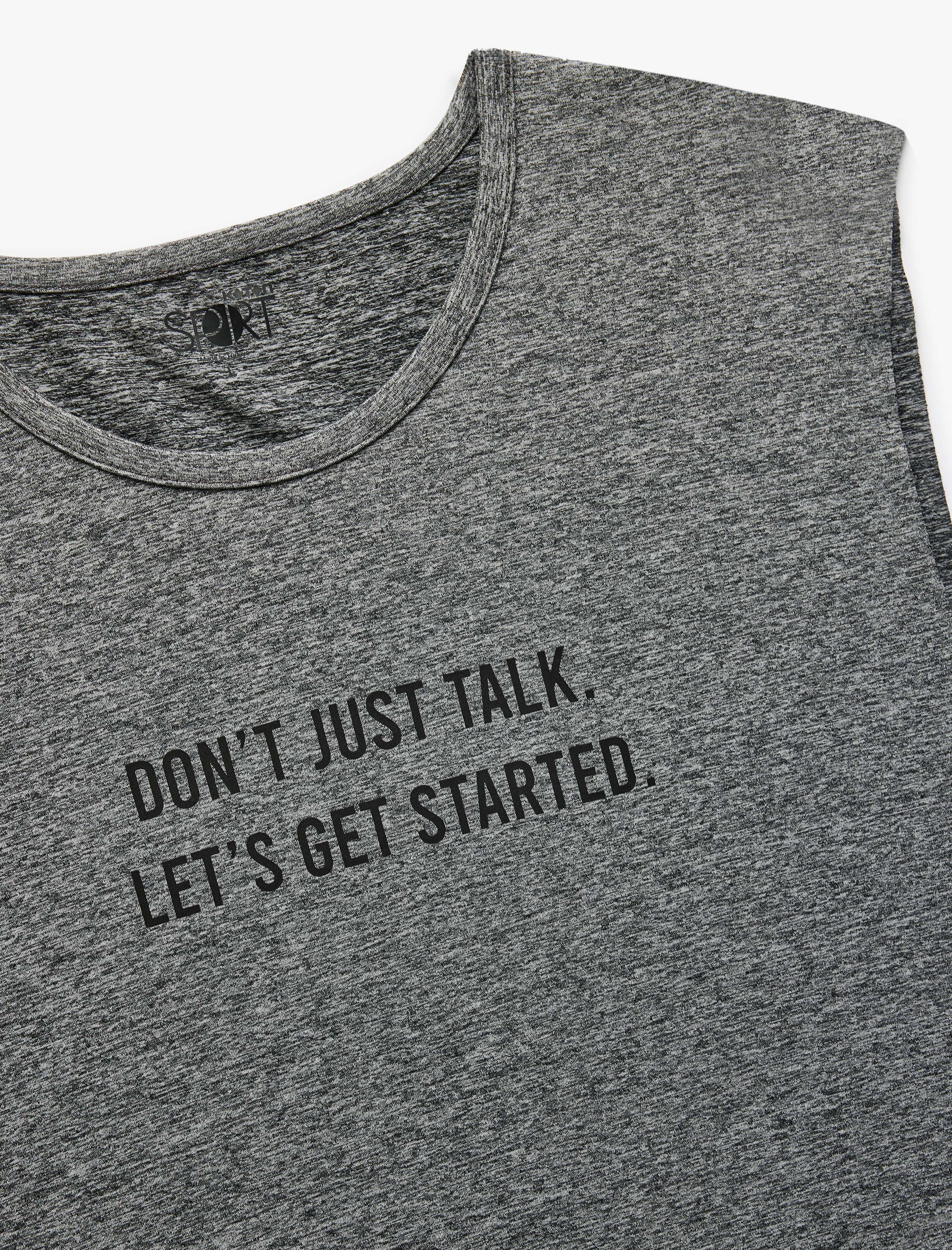   Bisiklet Yaka Baskılı Oversize Kolsuz Sporcu Atleti