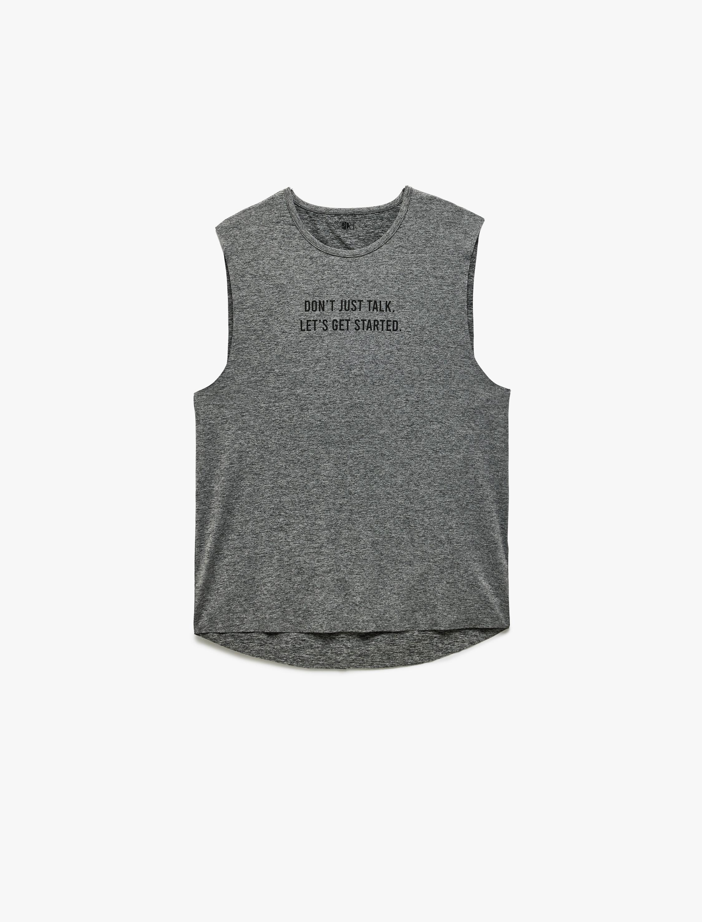   Bisiklet Yaka Baskılı Oversize Kolsuz Sporcu Atleti