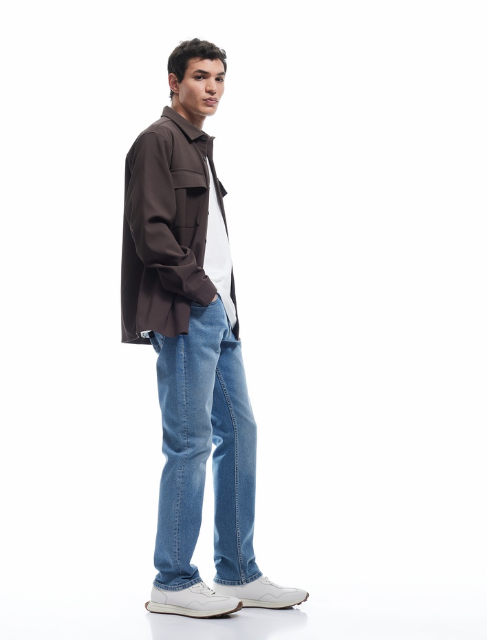  Pamuklu Normal Bel Straight Fit Jean Pantolon - Mark Jean