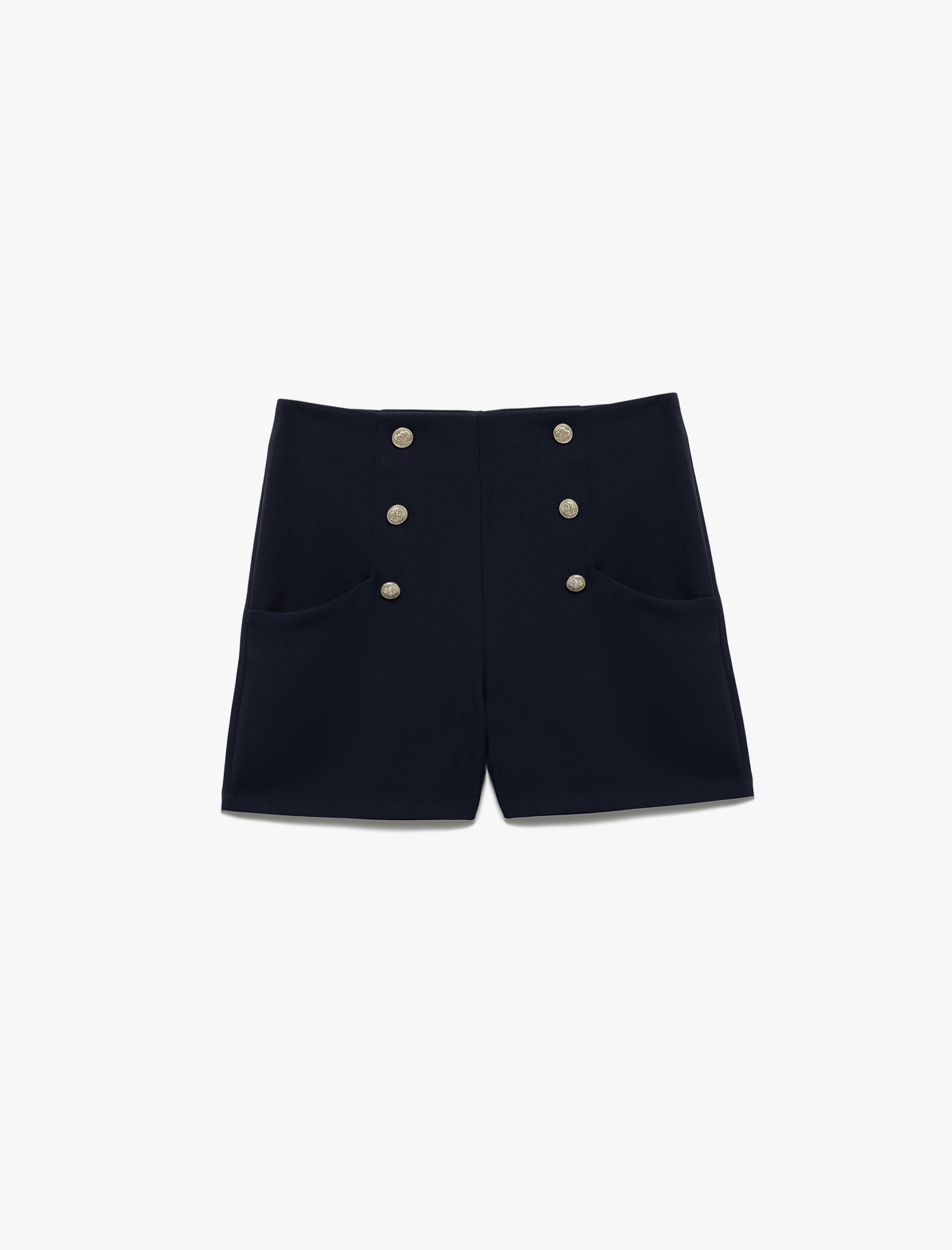   Regular Fit Düğme Detaylı Mini Şort