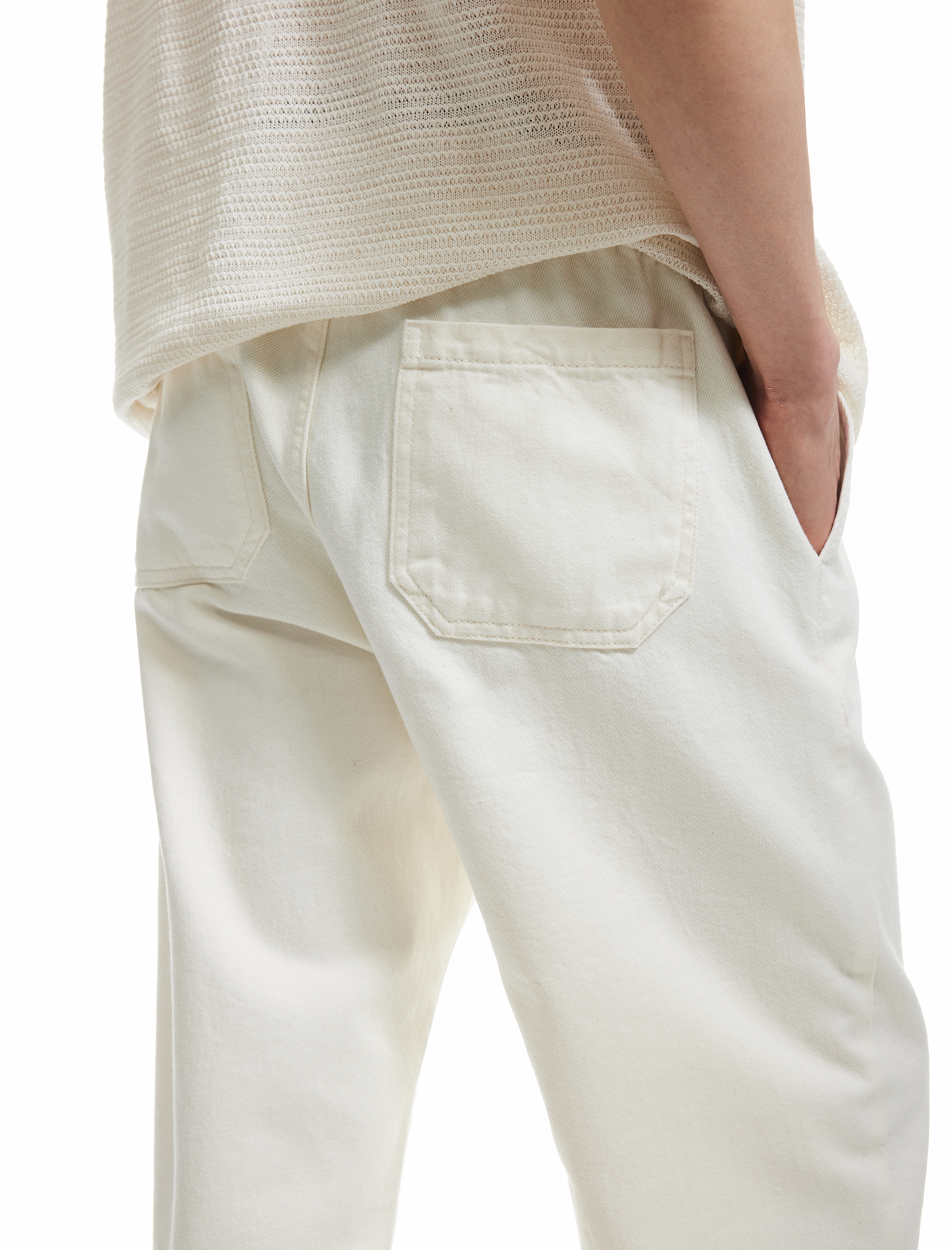   Beli Bağcıklı Cep Detaylı Pamuklu Bol Baggy Jean Pantolon