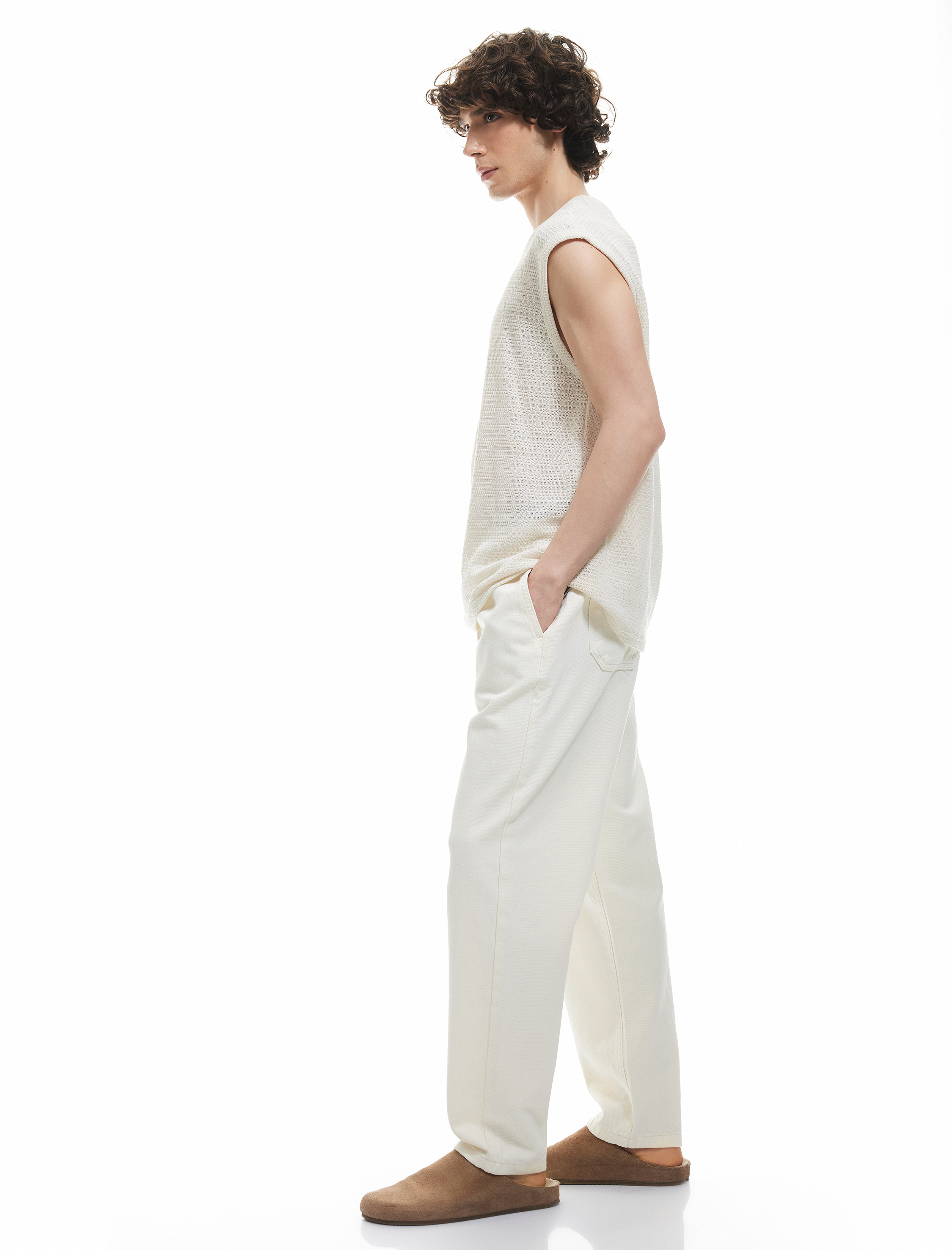   Beli Bağcıklı Cep Detaylı Pamuklu Bol Baggy Jean Pantolon