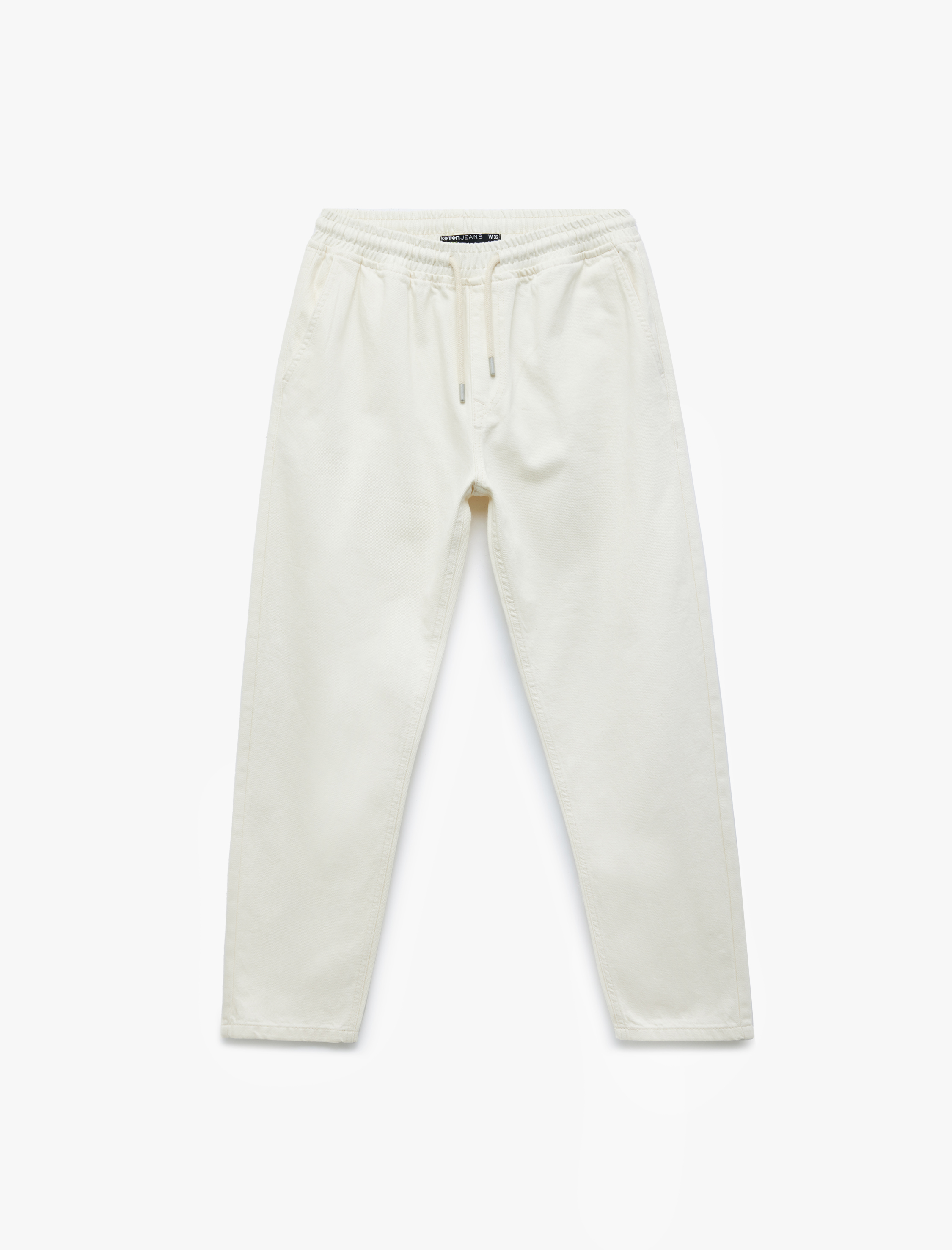   Beli Bağcıklı Cep Detaylı Pamuklu Bol Baggy Jean Pantolon