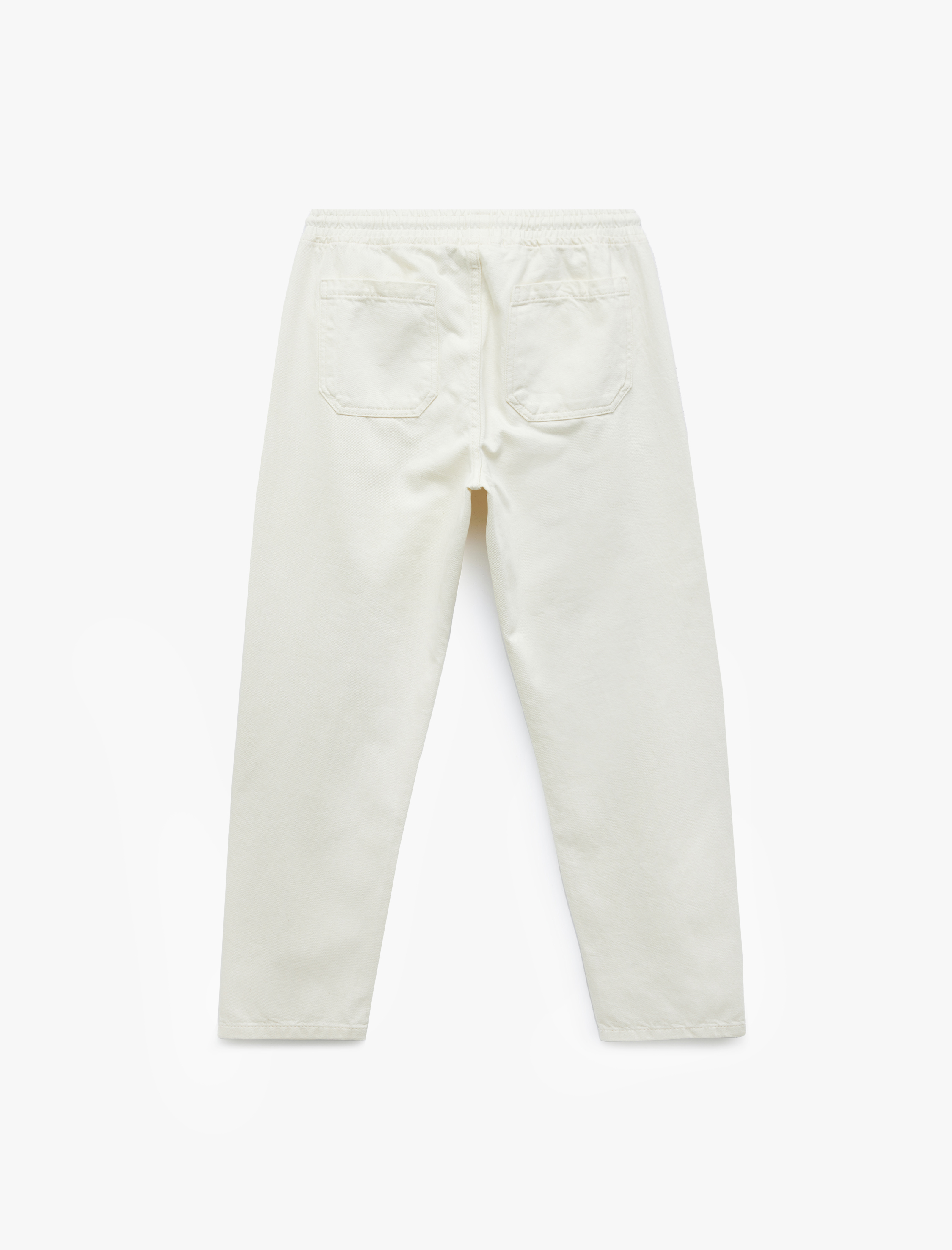   Beli Bağcıklı Cep Detaylı Pamuklu Bol Baggy Jean Pantolon