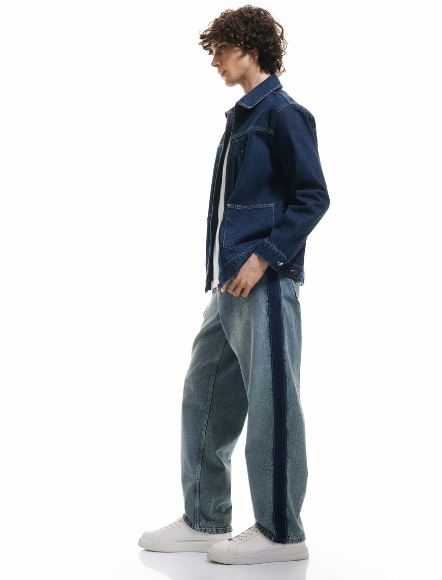 Koton Erkek Normal Bel Pamuklu Cep Detaylı Bol Baggy Jean Pantolon