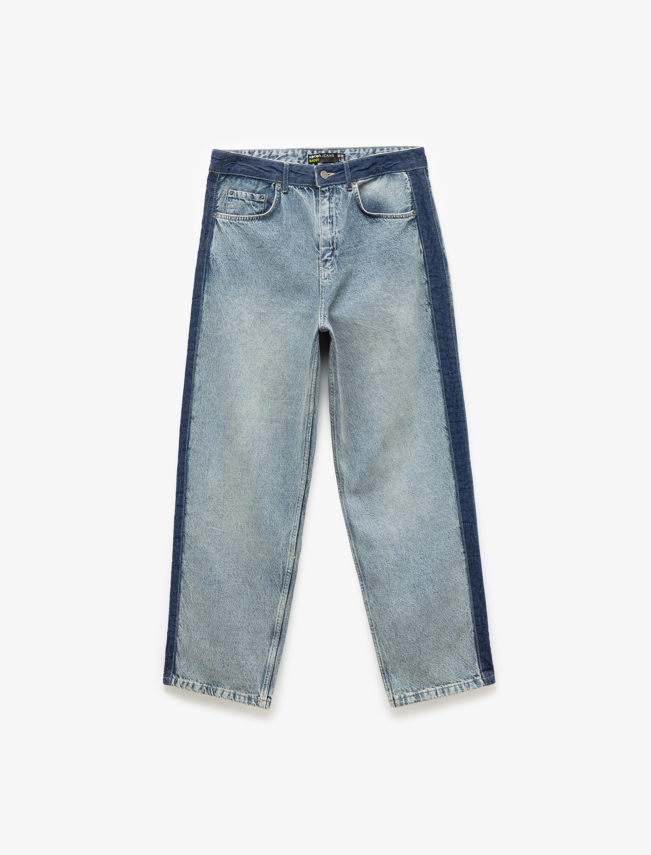   Normal Bel Pamuklu Cep Detaylı Bol Baggy Jean Pantolon