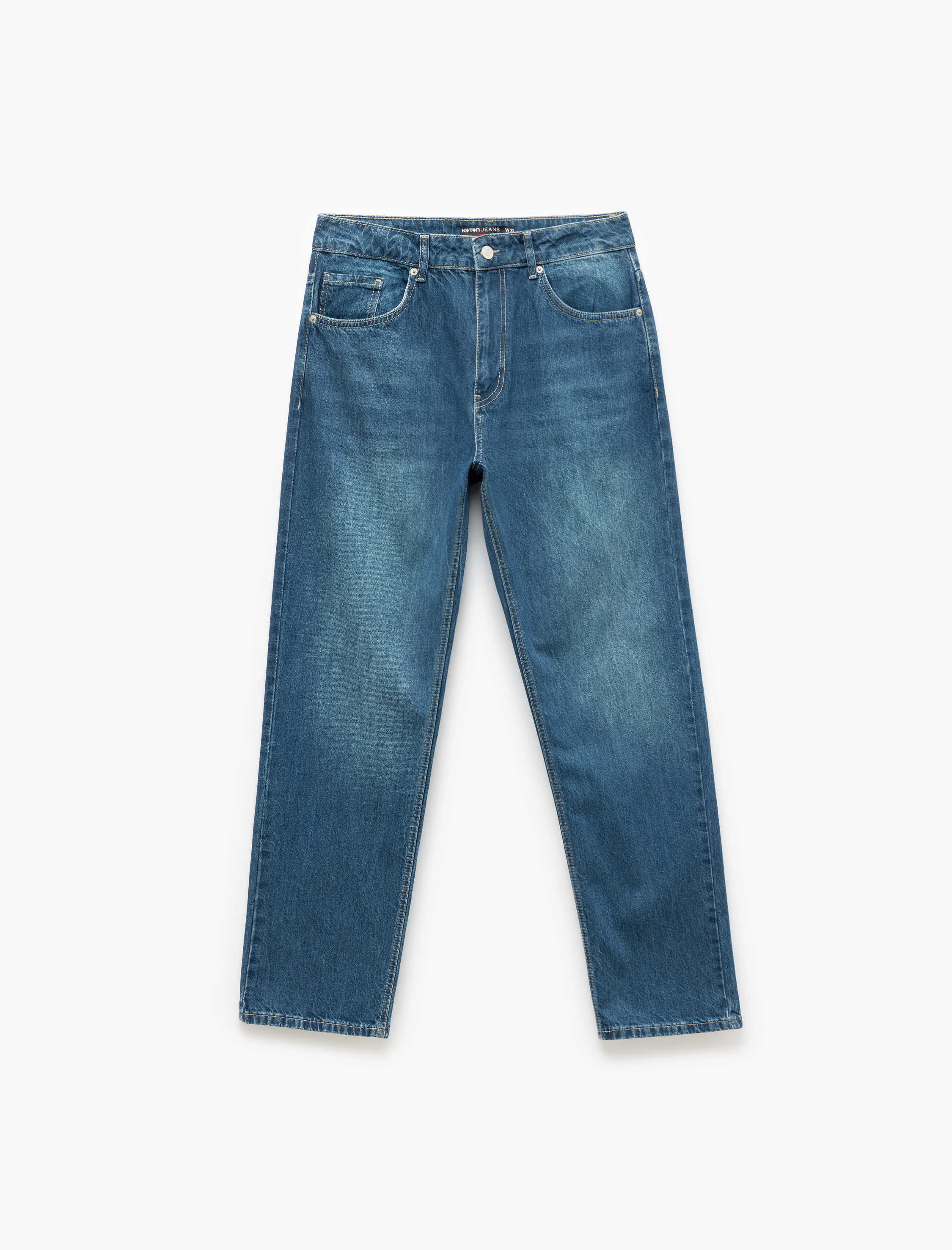   Pamuklu Normal Bel Vintage Straight Fit Jean Pantolon