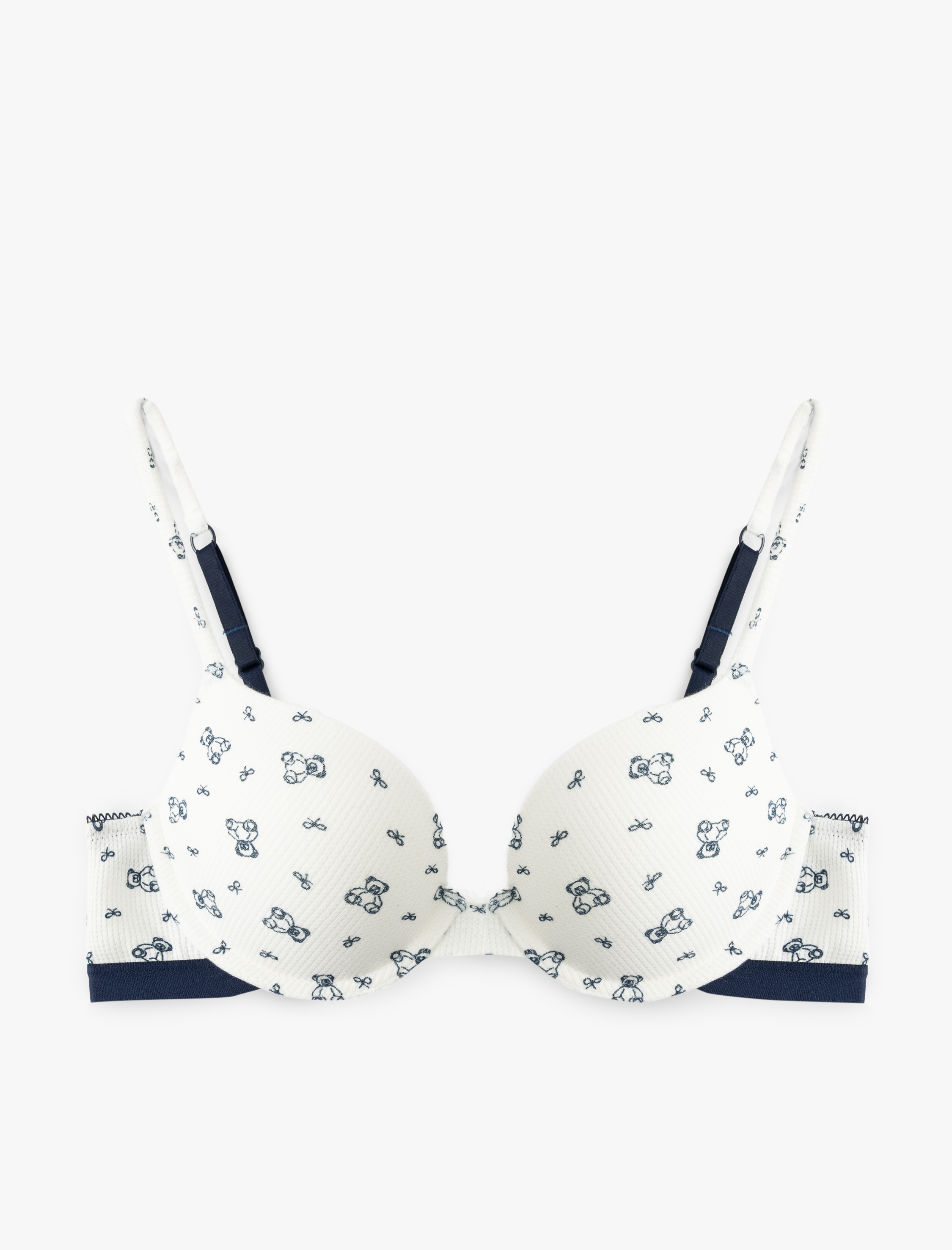   Pamuklu Dokulu Ayıcık Desenli Ekstra Dolgulu Destekli Sütyen
