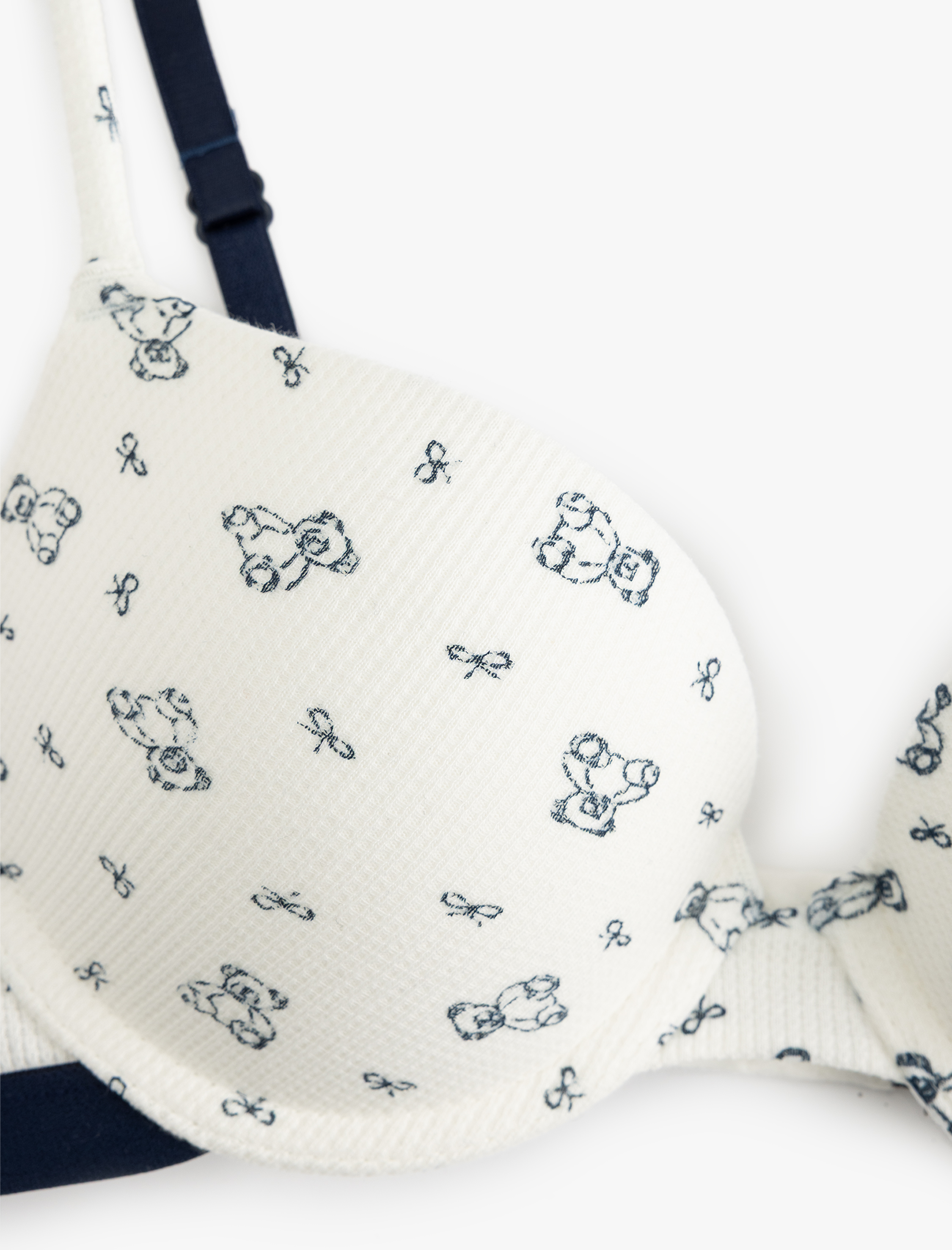   Pamuklu Dokulu Ayıcık Desenli Ekstra Dolgulu Destekli Sütyen