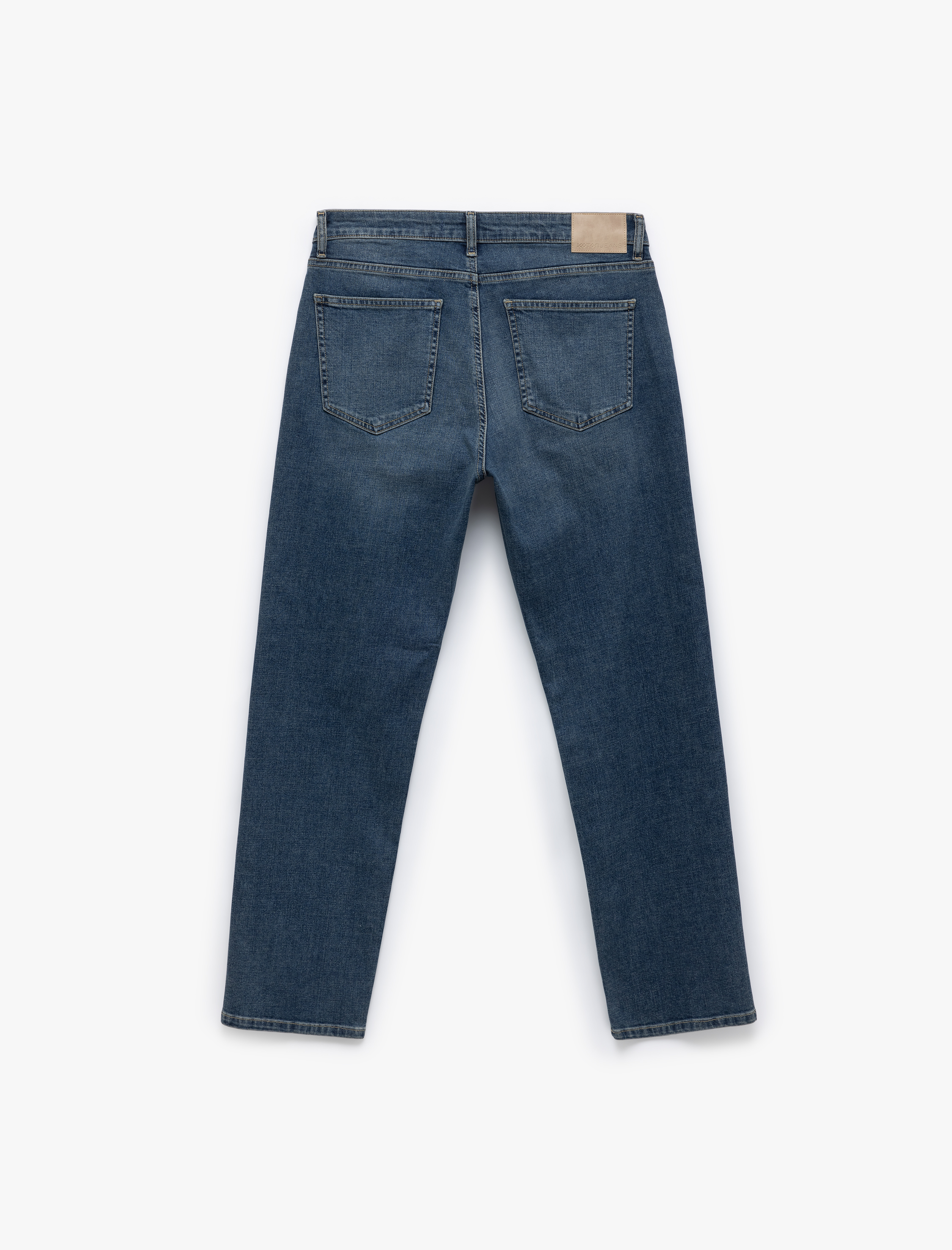   Normal Bel Düğmeli Vintage Straight Fit Jean Pantolon