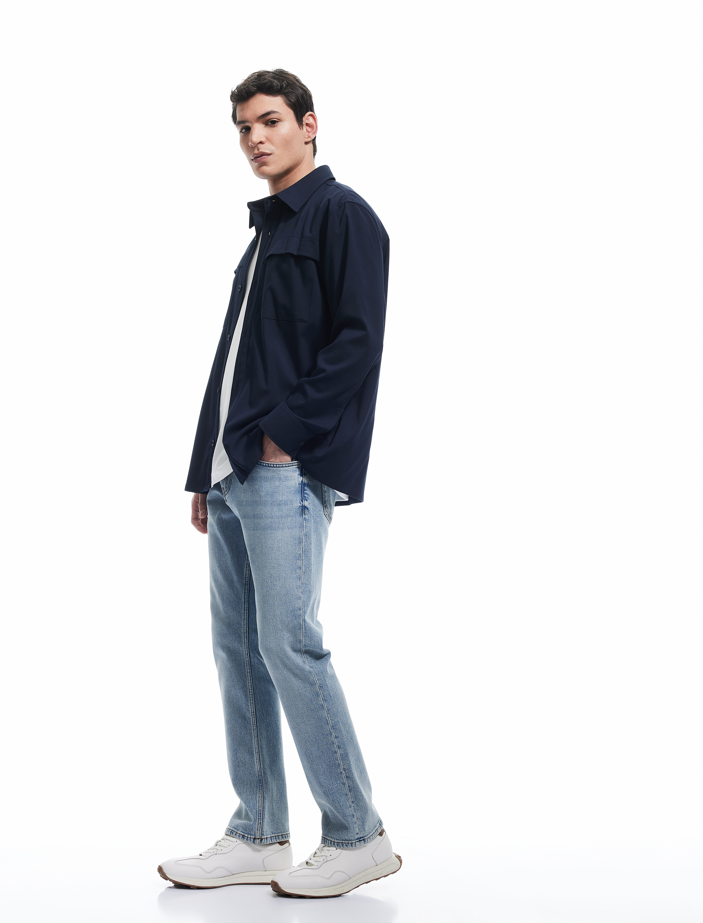   Düğmeli Pamuklu Normal Bel Straight Fit Jean Pantolon - Mark Jean