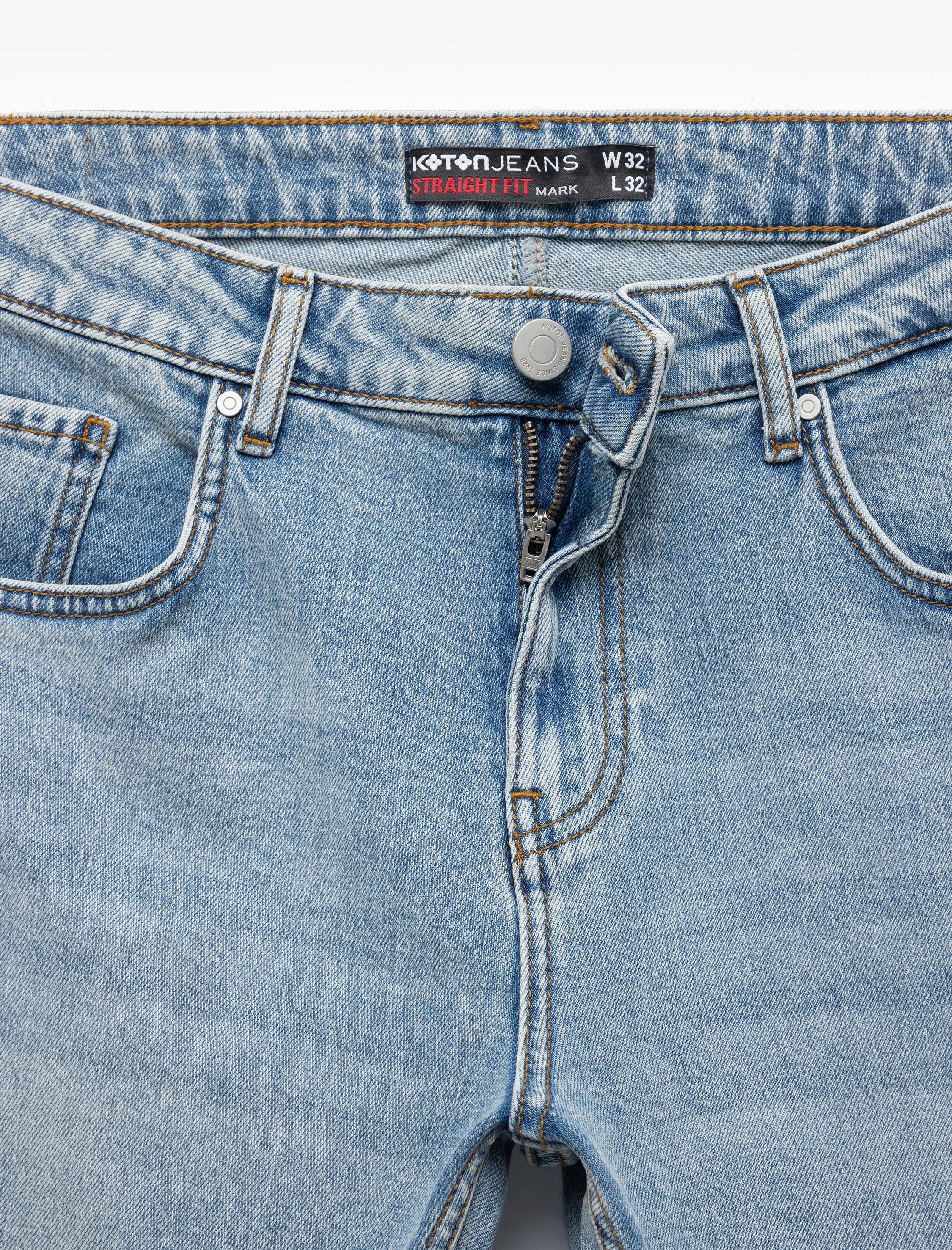   Düğmeli Pamuklu Normal Bel Straight Fit Jean Pantolon - Mark Jean