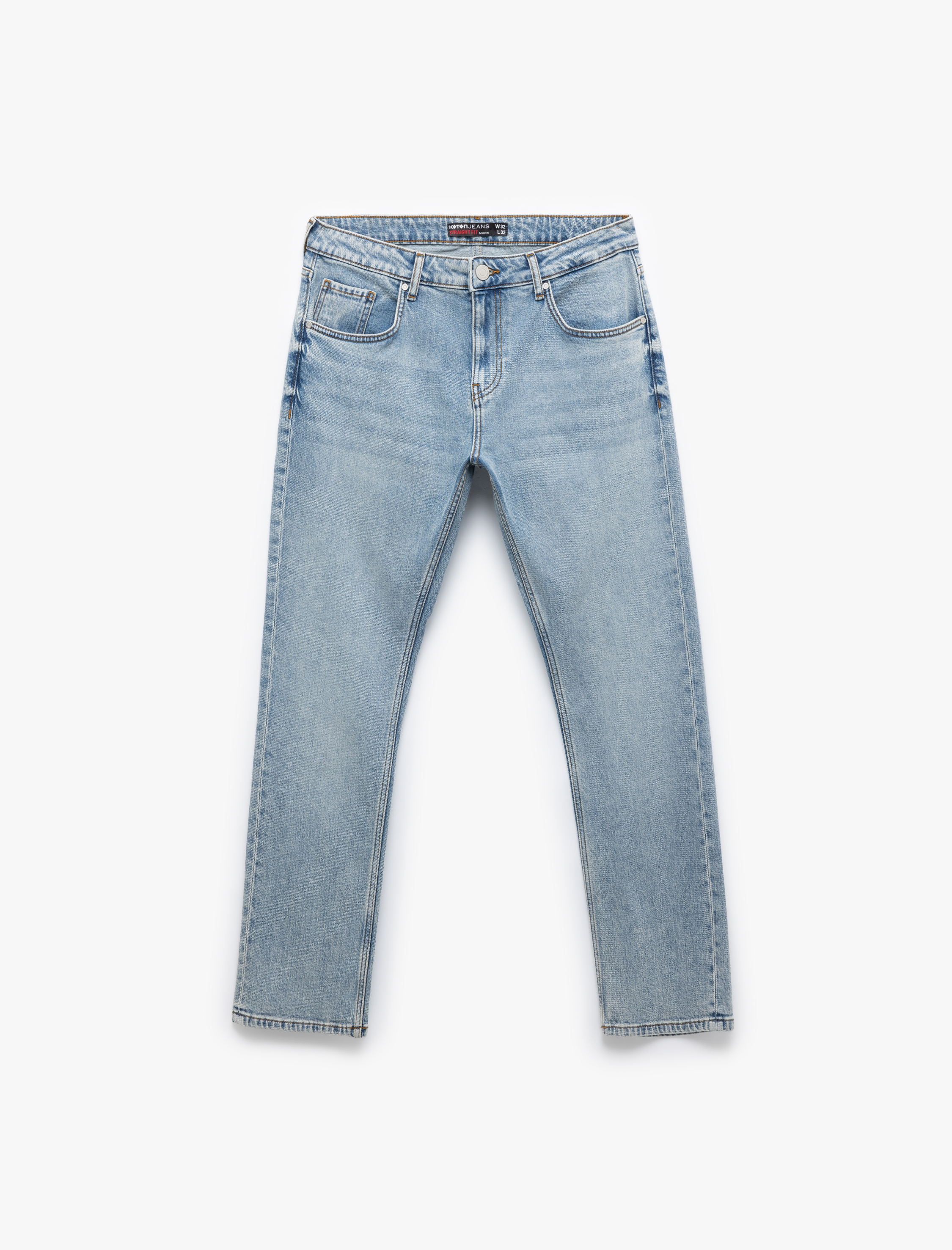   Düğmeli Pamuklu Normal Bel Straight Fit Jean Pantolon - Mark Jean