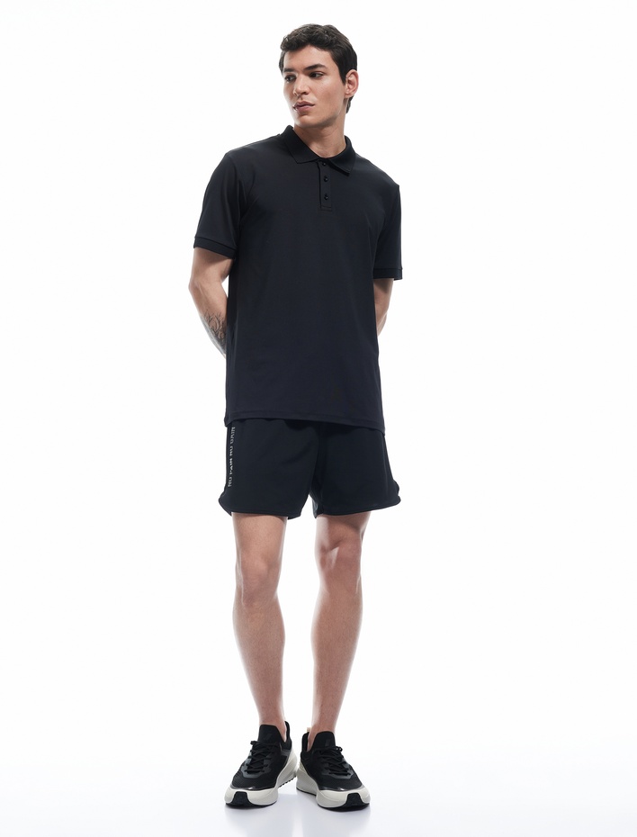  Baskılı Cep Detaylı Beli Bağcıklı Spor Şort