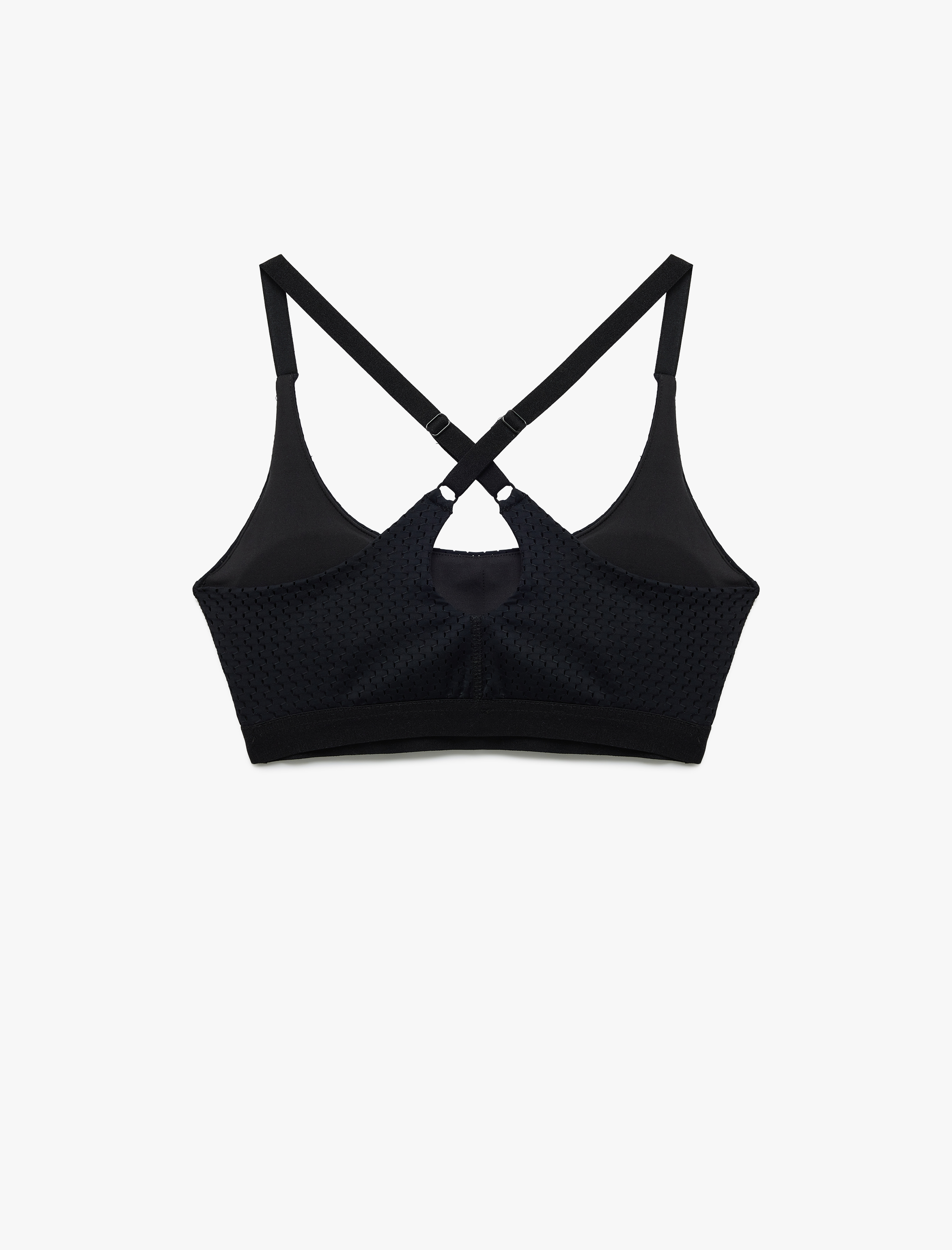   Çapraz Askılı File Detaylı U Yaka Sporcu Sütyeni